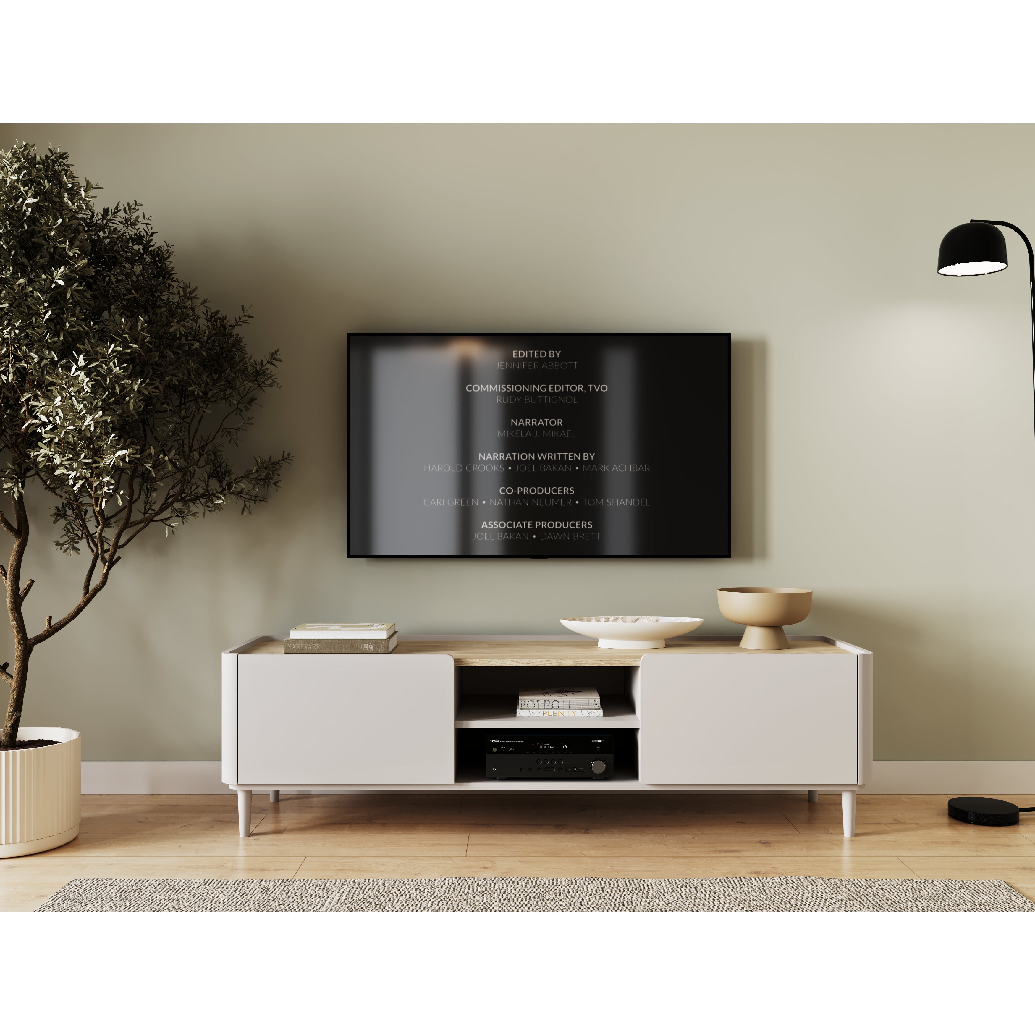 TV Kommode Elivo 170cm, Material: MDF, Melaminplatte