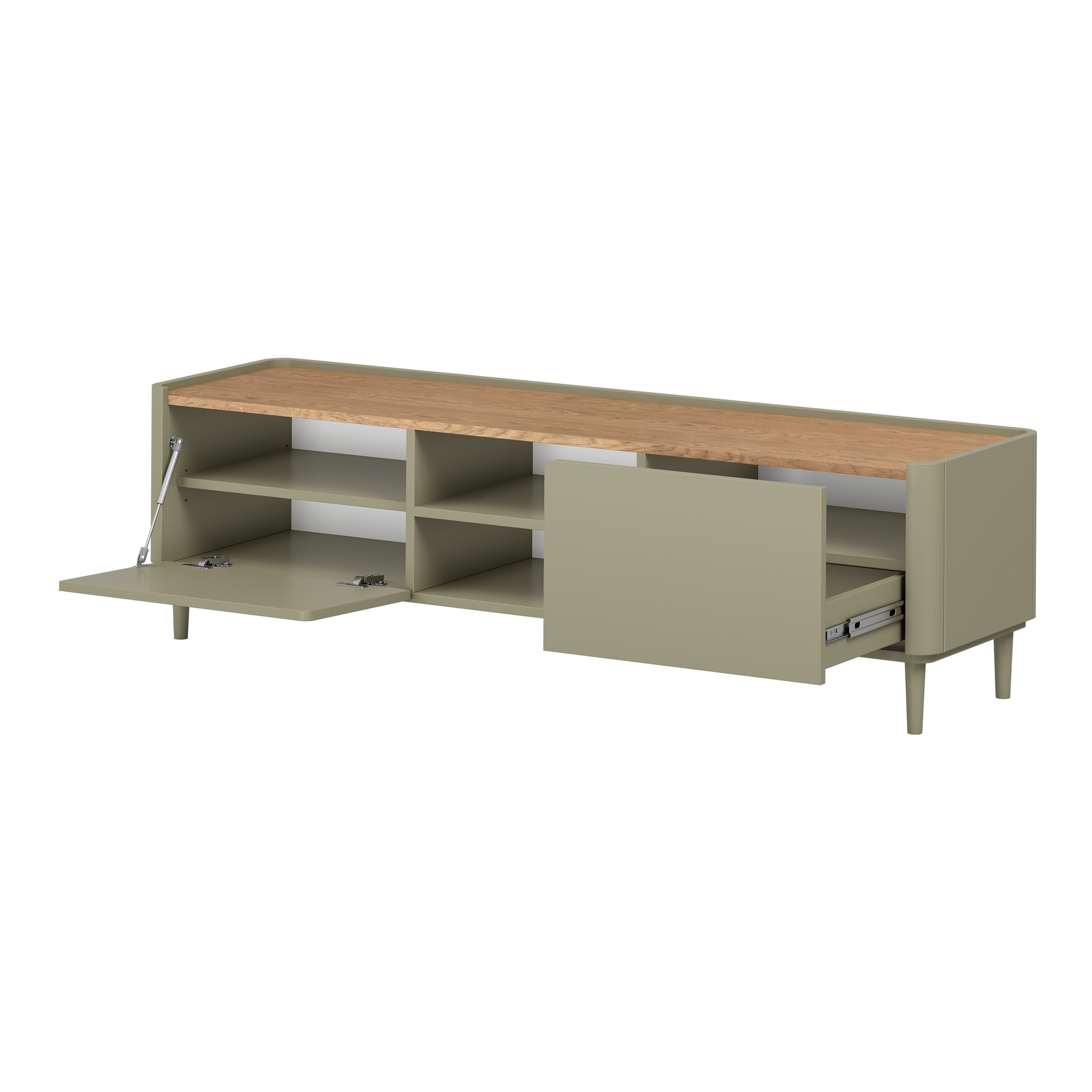 TV Kommode Elivo 170cm, Material: MDF, Melaminplatte