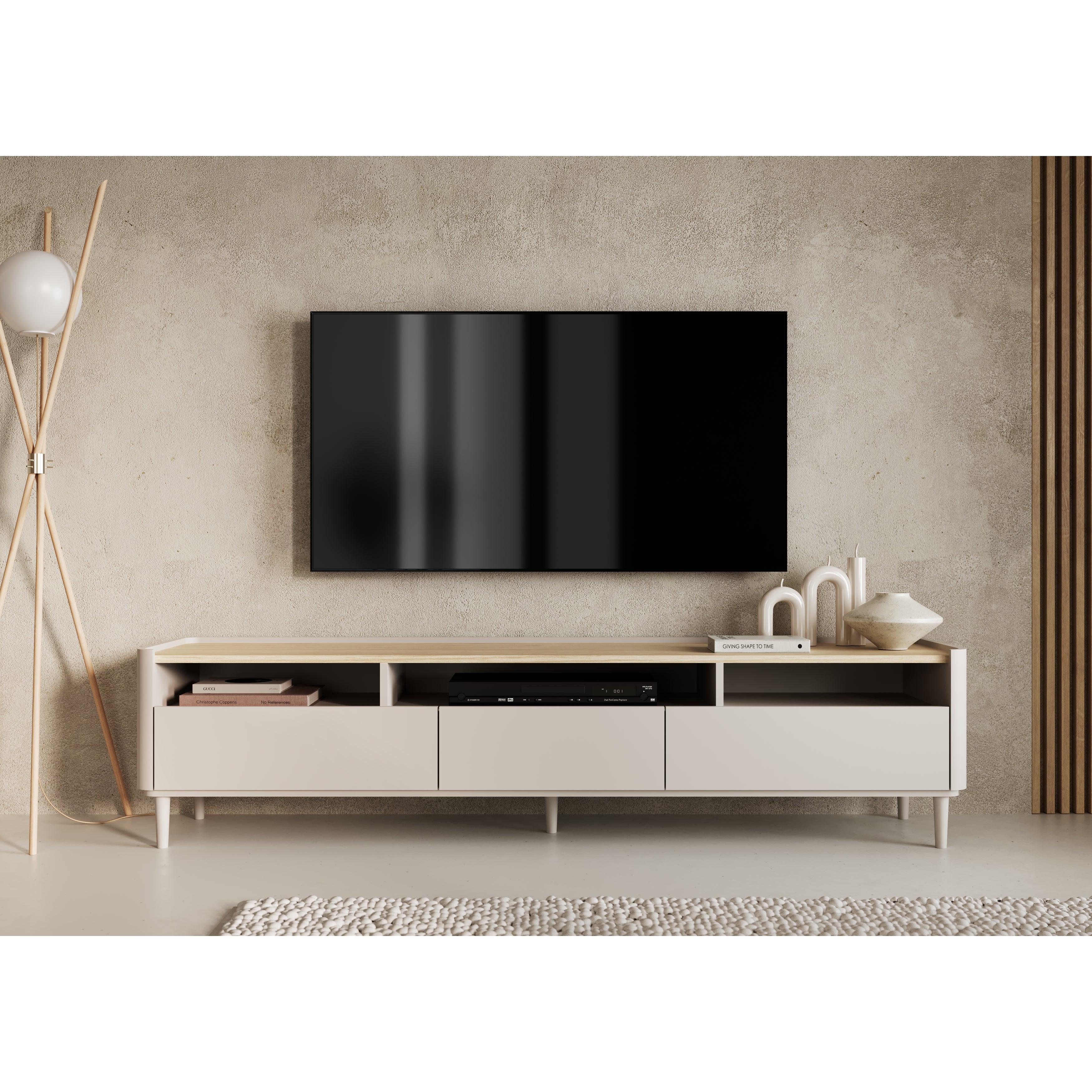 TV Kommode Elivo 200cm, Material: MDF, Melaminplatte