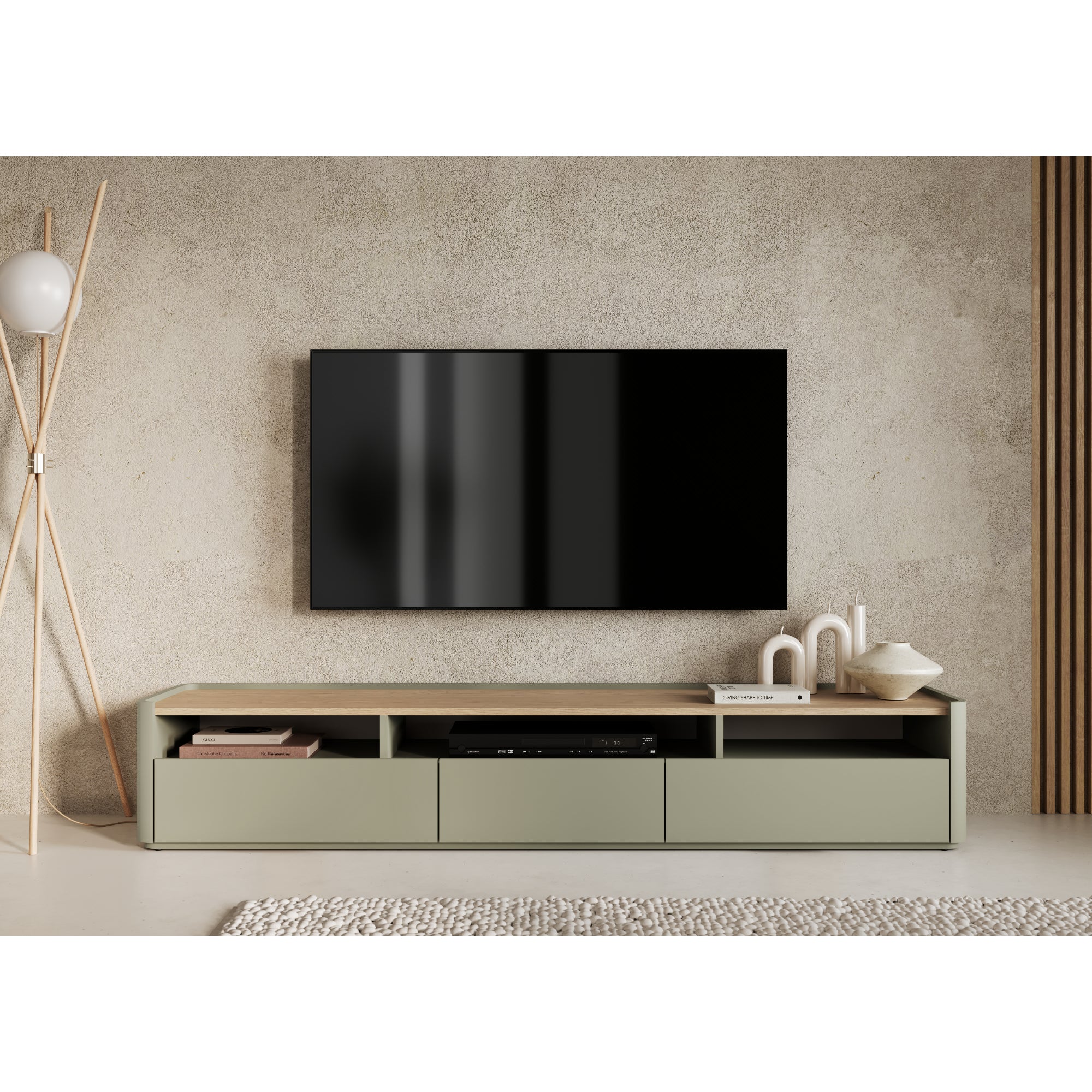 TV Kommode Elivo 200cm, Material: MDF, Melaminplatte