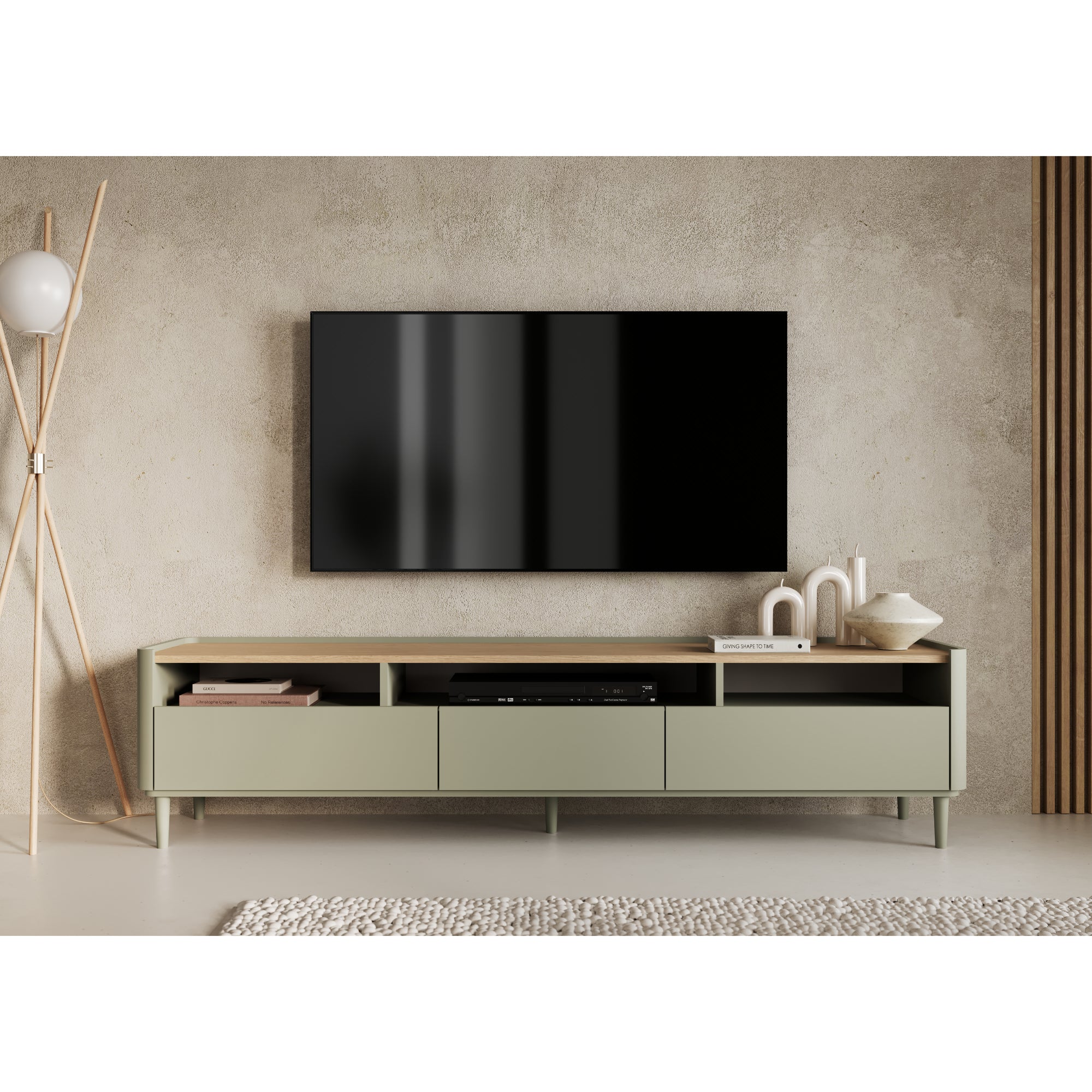 TV Kommode Elivo 200cm, Material: MDF, Melaminplatte