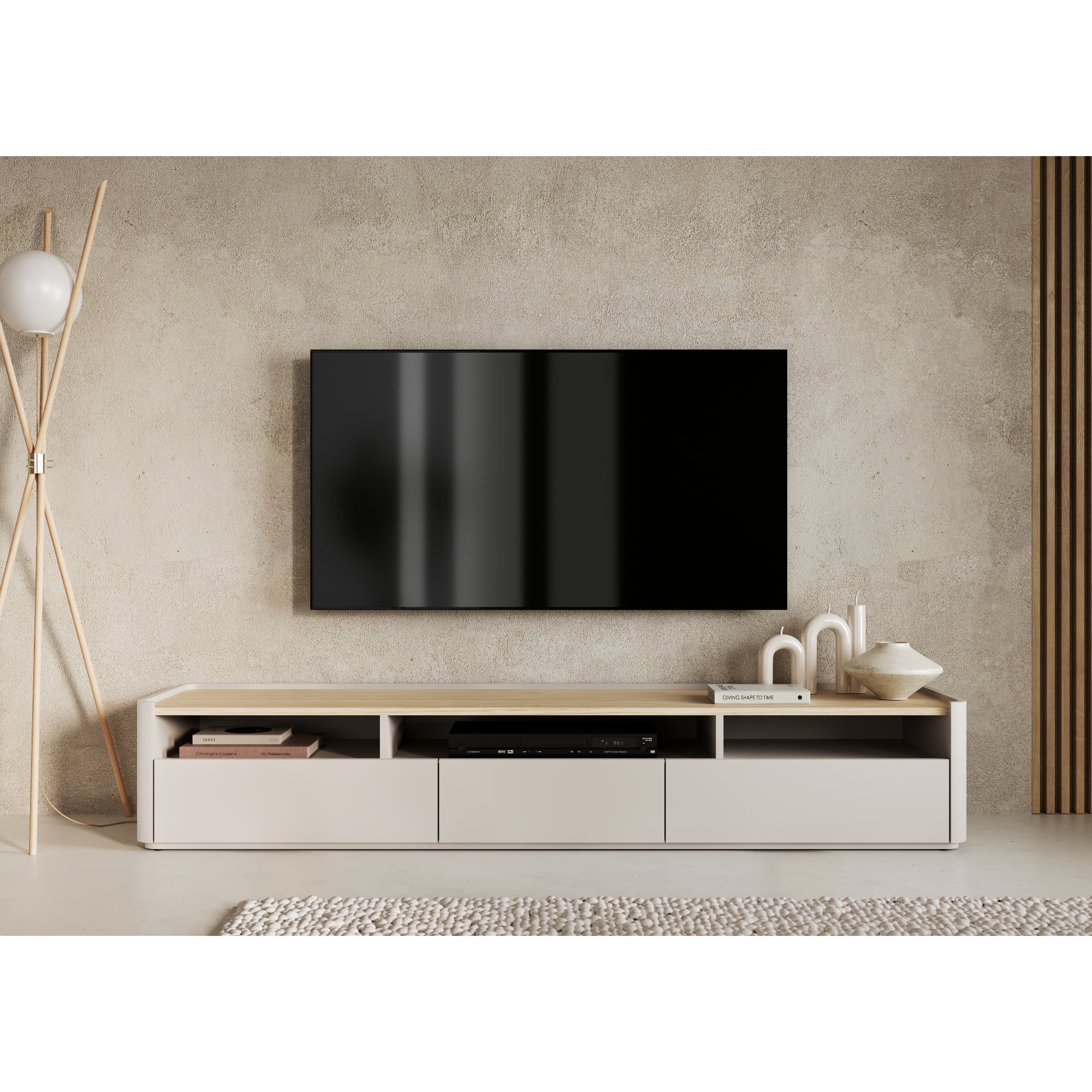 TV Kommode Elivo 200cm, Material: MDF, Melaminplatte