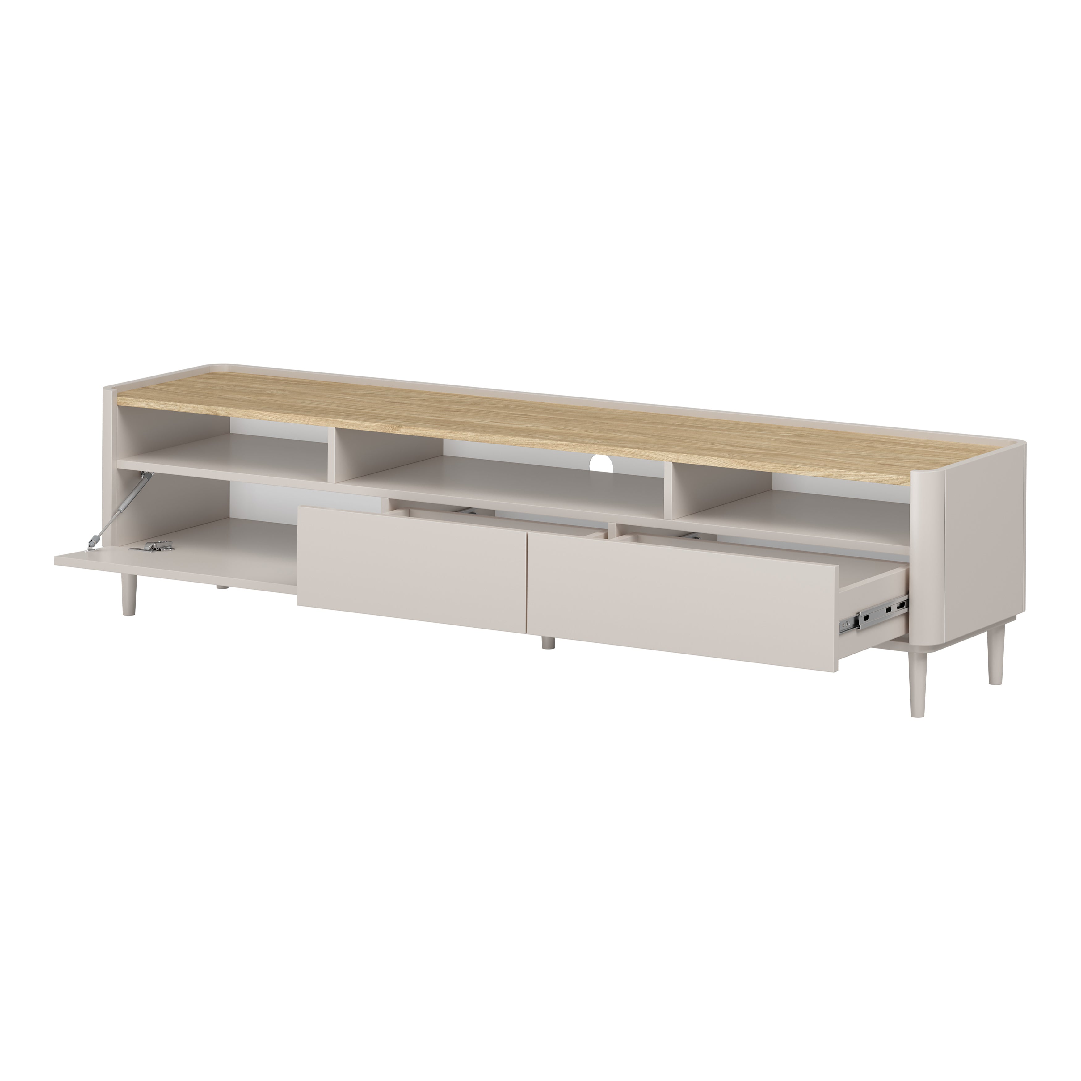TV Kommode Elivo 200cm, Material: MDF, Melaminplatte
