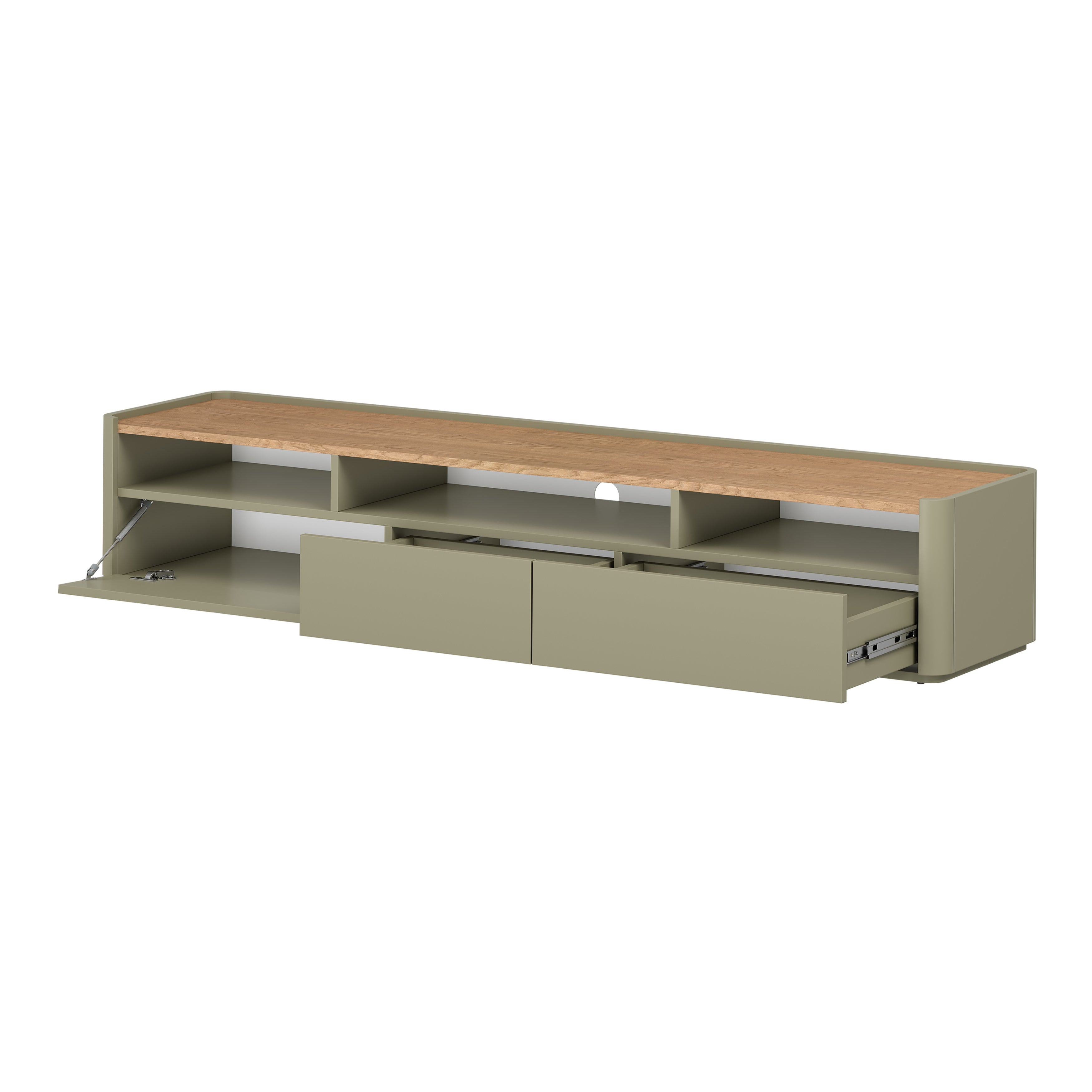 TV Kommode Elivo 200cm, Material: MDF, Melaminplatte
