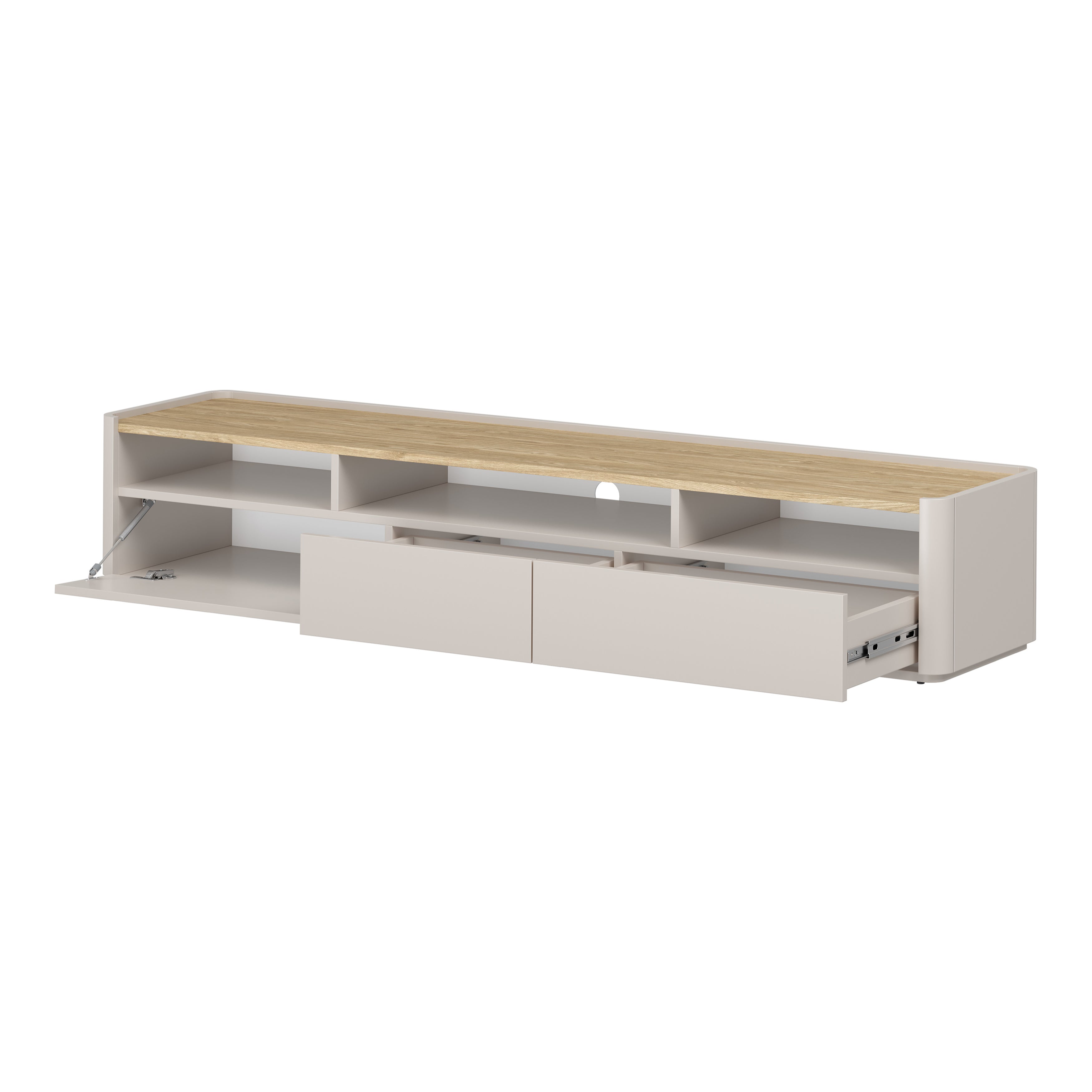 TV Kommode Elivo 200cm, Material: MDF, Melaminplatte