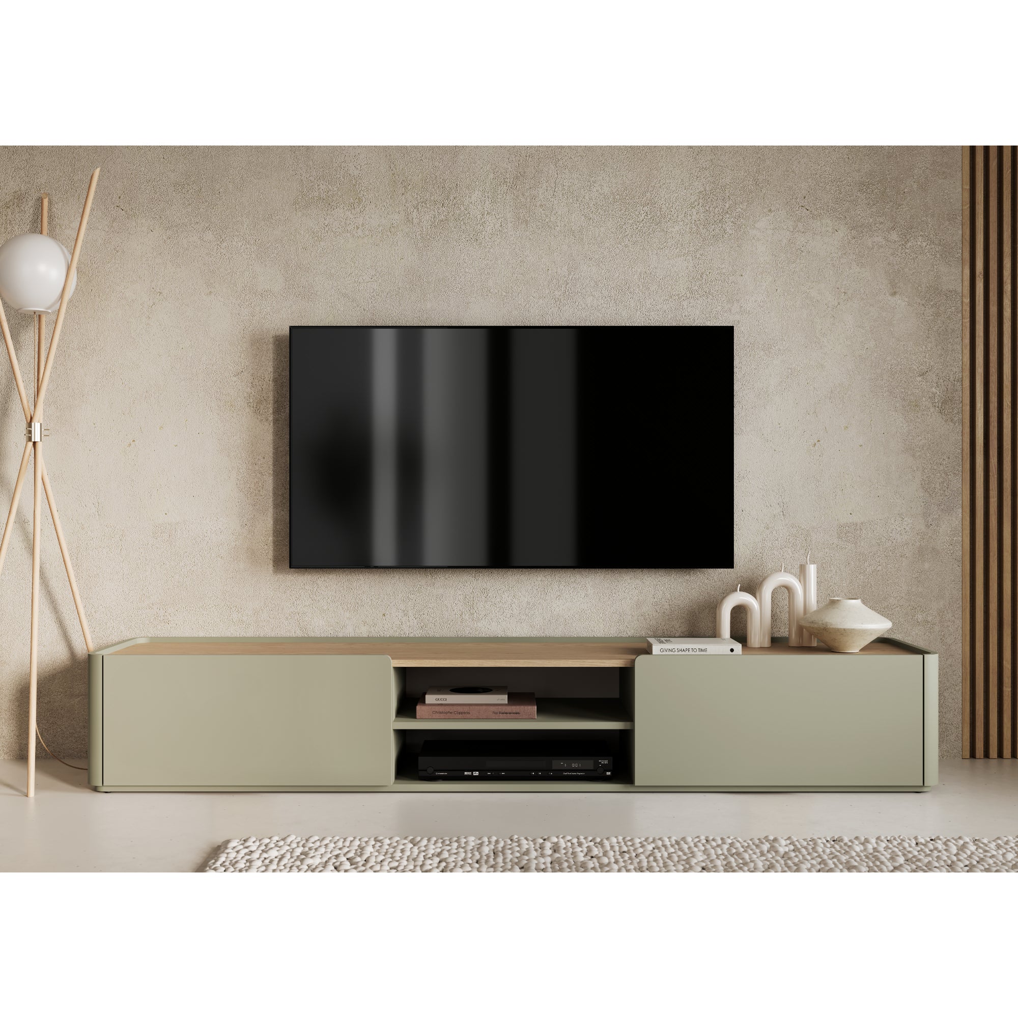 TV Kommode Elivo 220cm, Material: MDF, Melaminplatte