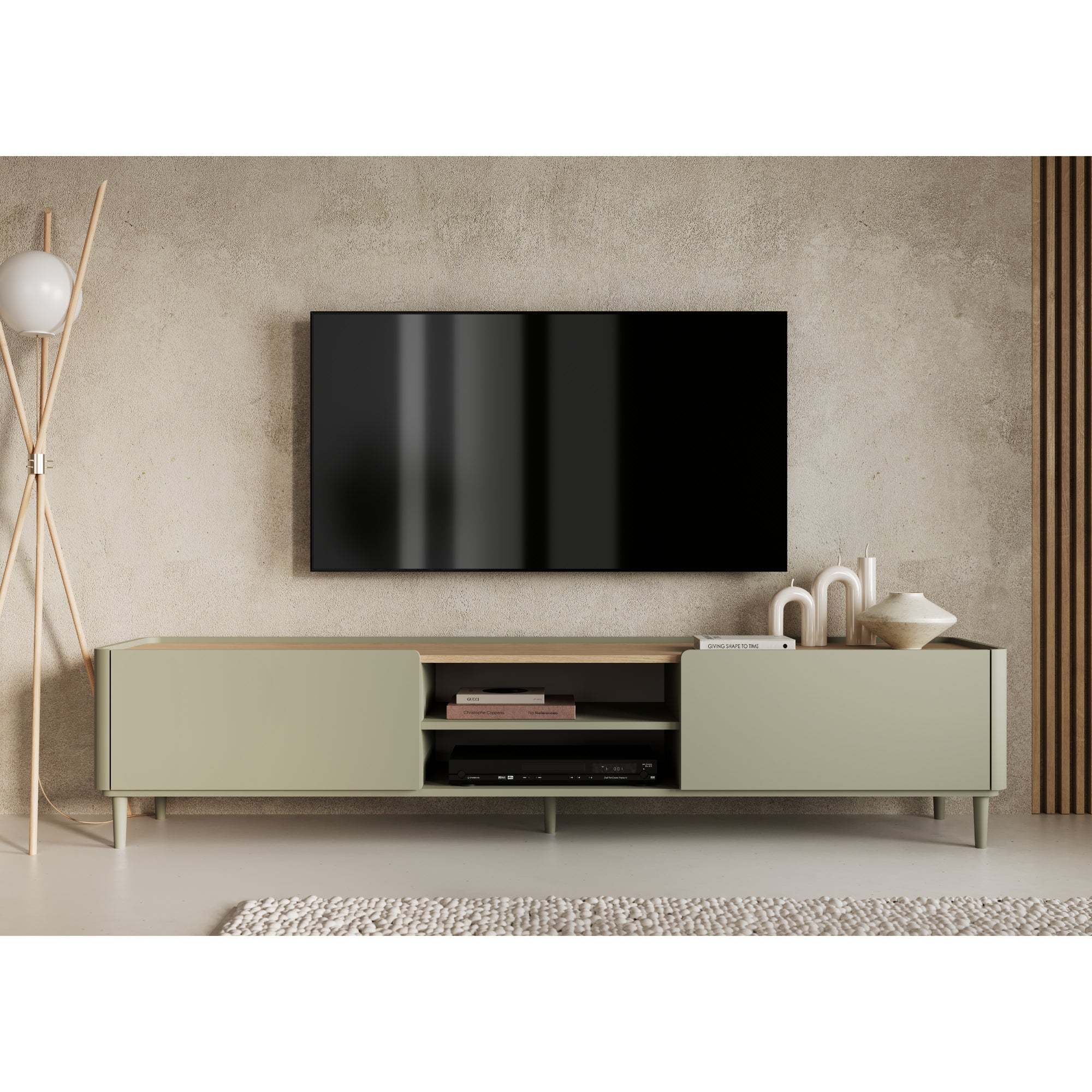 TV Kommode Elivo 220cm, Material: MDF, Melaminplatte