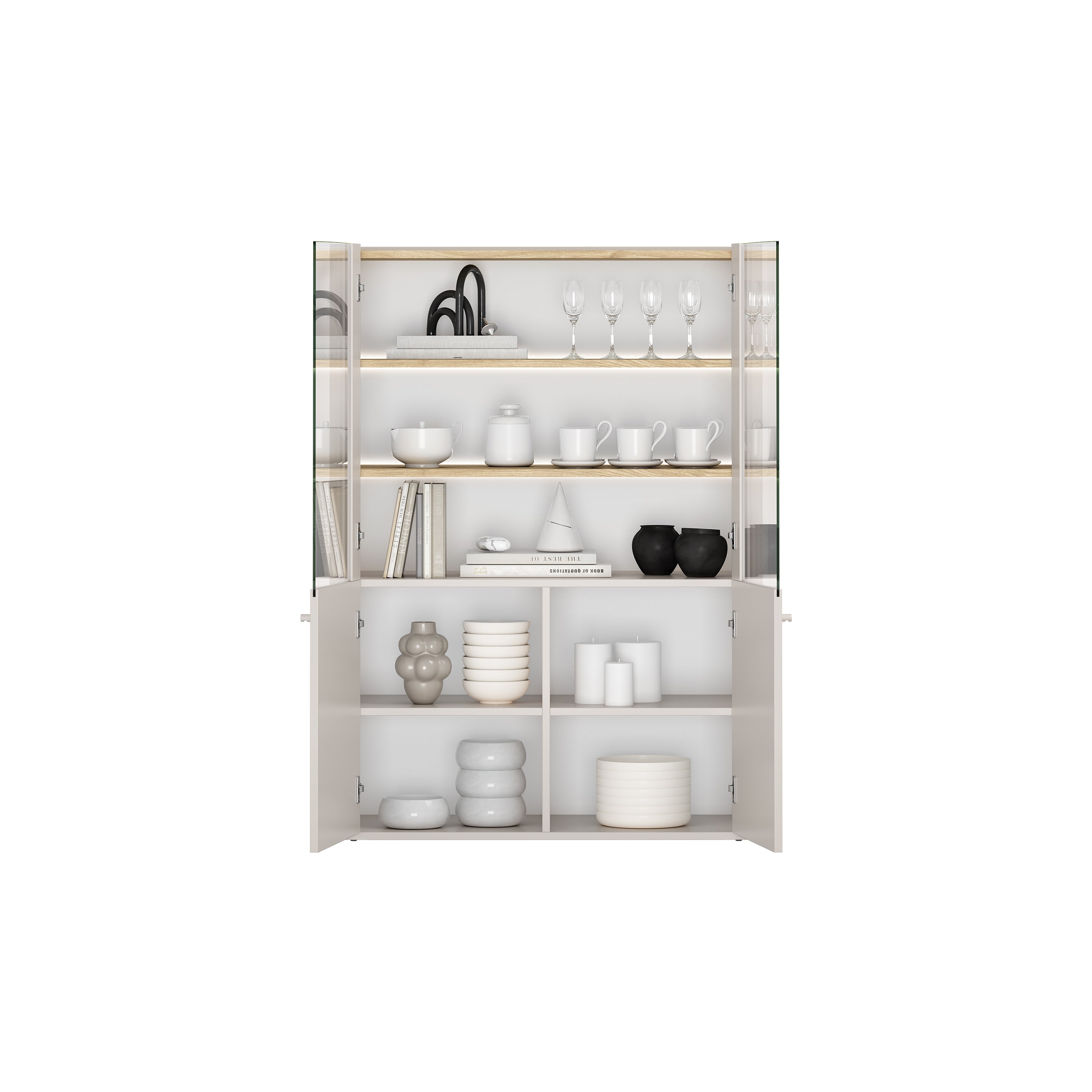 Elivo Vitrine 100cm, Material: MDF, Melaminplatte