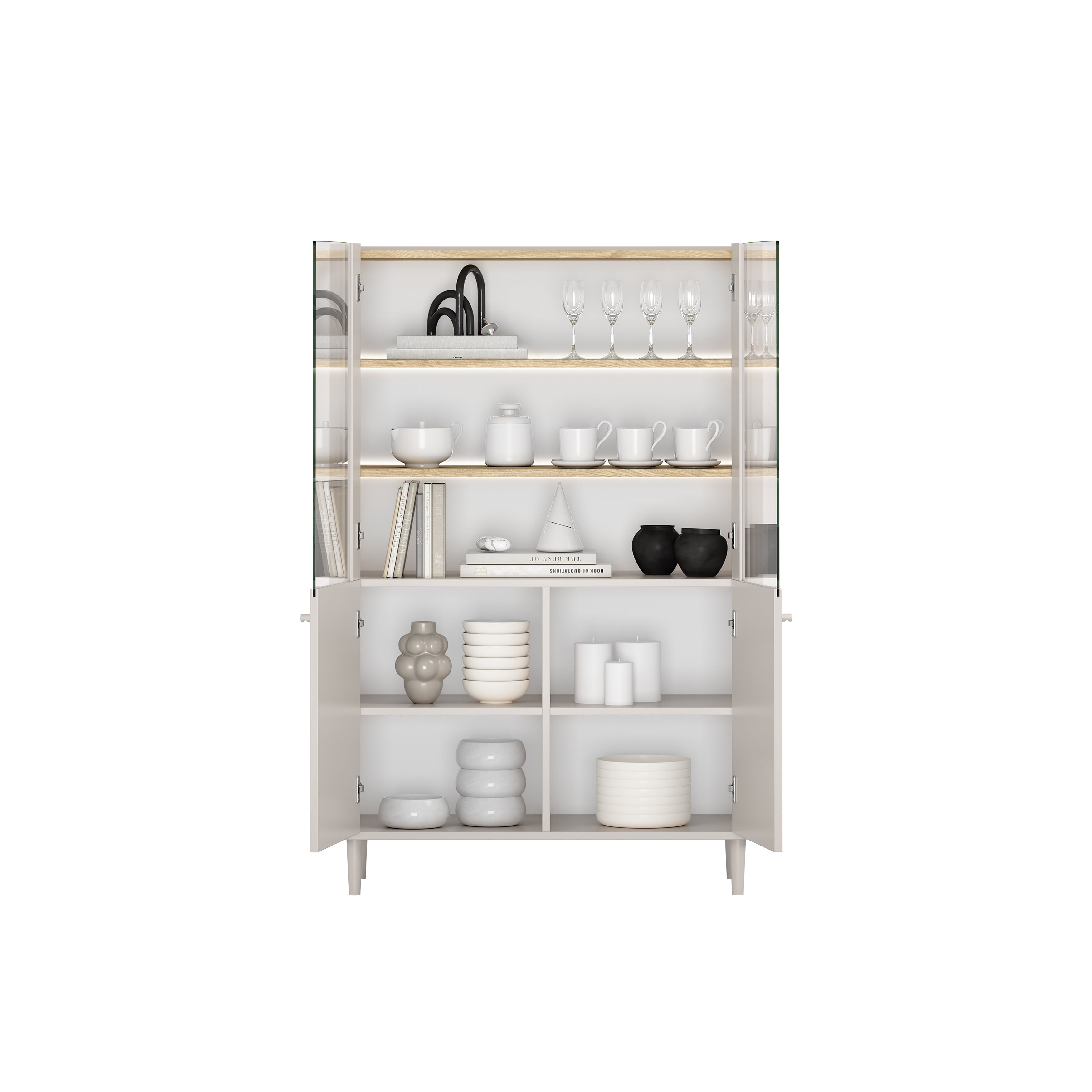 Elivo Vitrine 100cm, Material: MDF, Melaminplatte