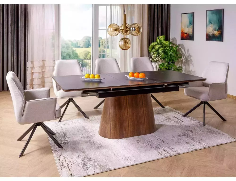 Ausziehbarer Esstisch Monaco 160/200x90cm, Material: MDF und Keramik