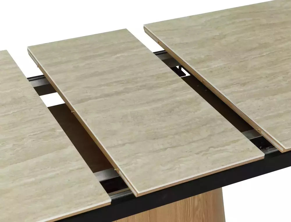 Ausziehbarer Esstisch Monaco 160/200x90cm, Material: MDF und Keramik