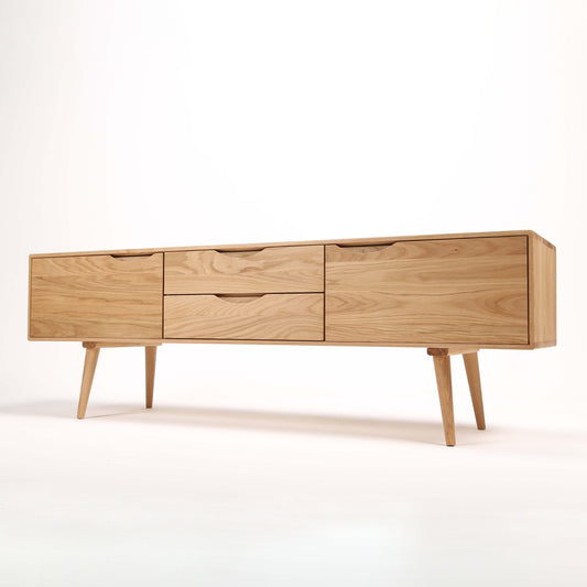 TV-Kommode Primo Bassa 200x41,5 cm, Material: Massivholz Eiche