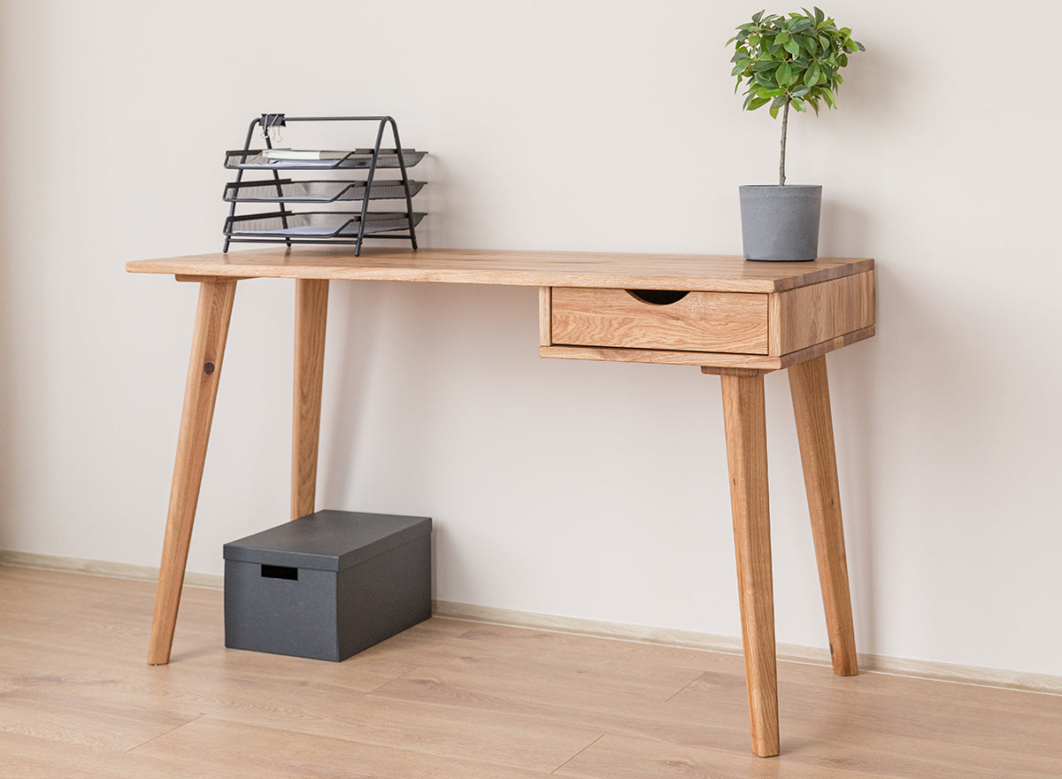 Schreibtisch Simona 120x55 cm, Material: Massivholz Eiche