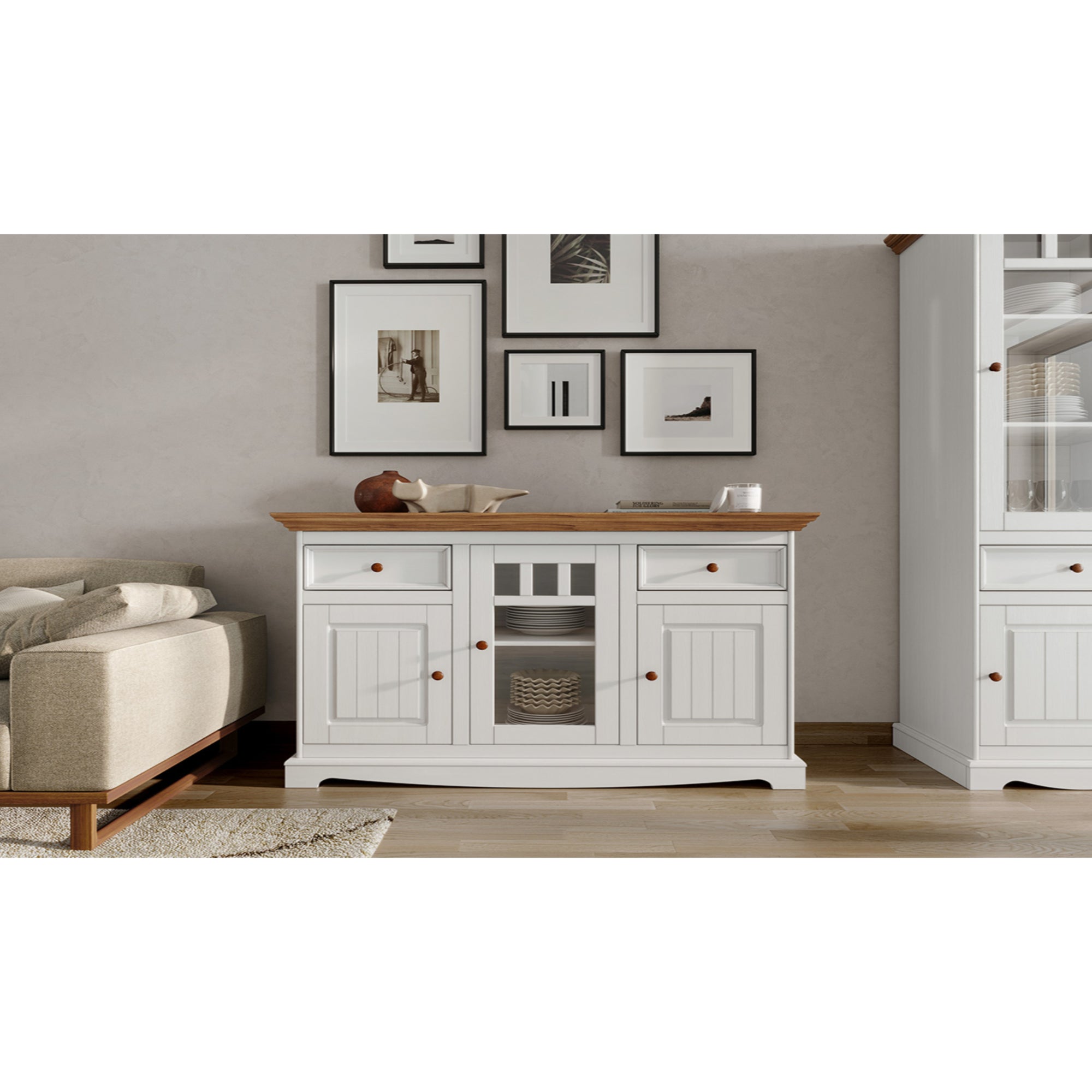 Kommode Belluno 130x44 cm, Material: Massives Kiefernholz