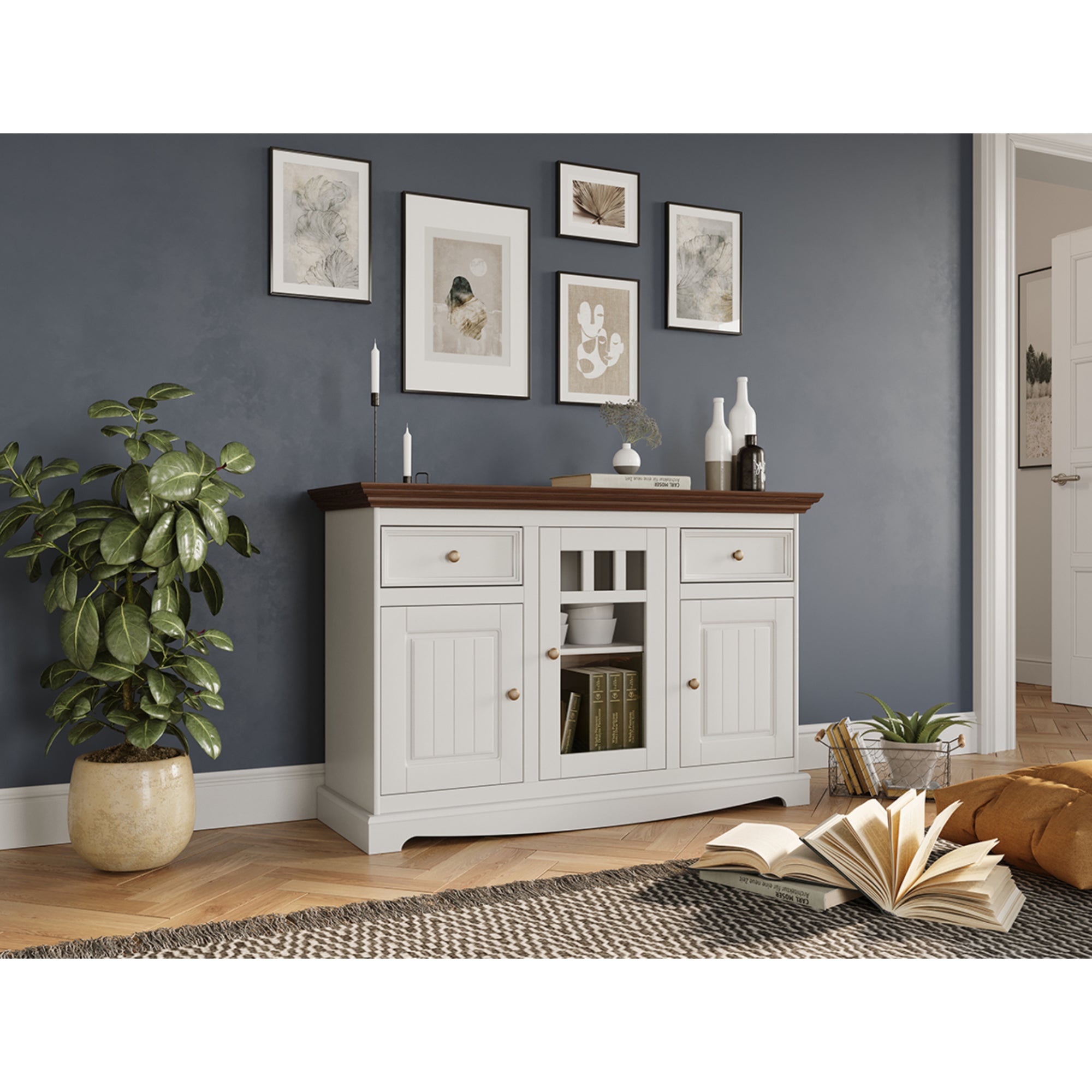 Kommode Belluno 130x44 cm, Material: Massives Kiefernholz