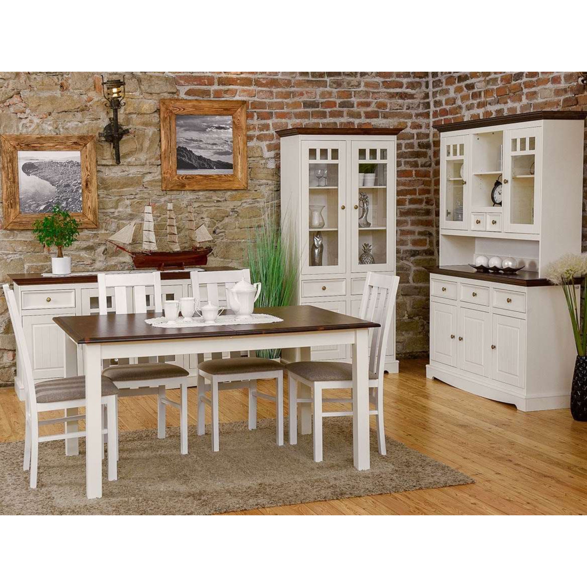 Vitrine Belluno 44x190 cm, Material: Massives Kiefernholz