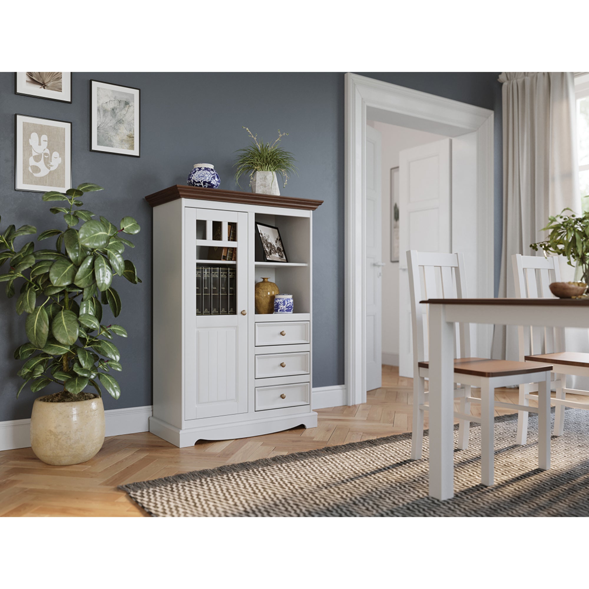Vitrine Belluno 44x130 cm Material: Massives Kiefernholz