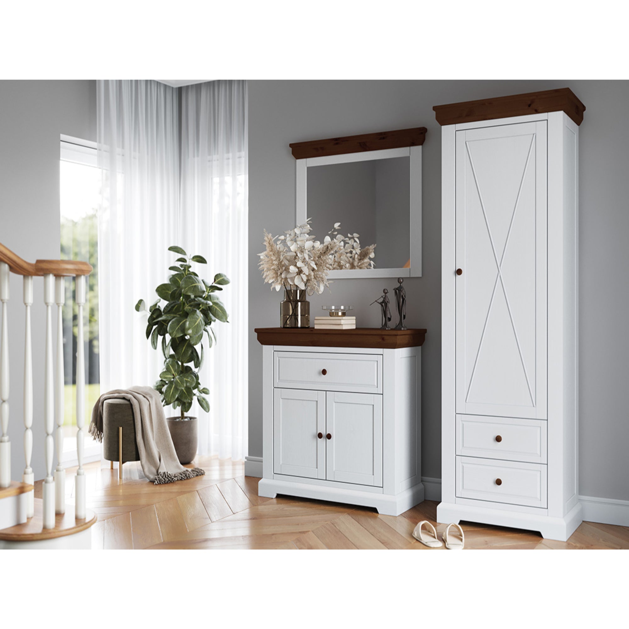 Der Schrank Marone 41,2x200 cm, Material: Massives Kiefernholz