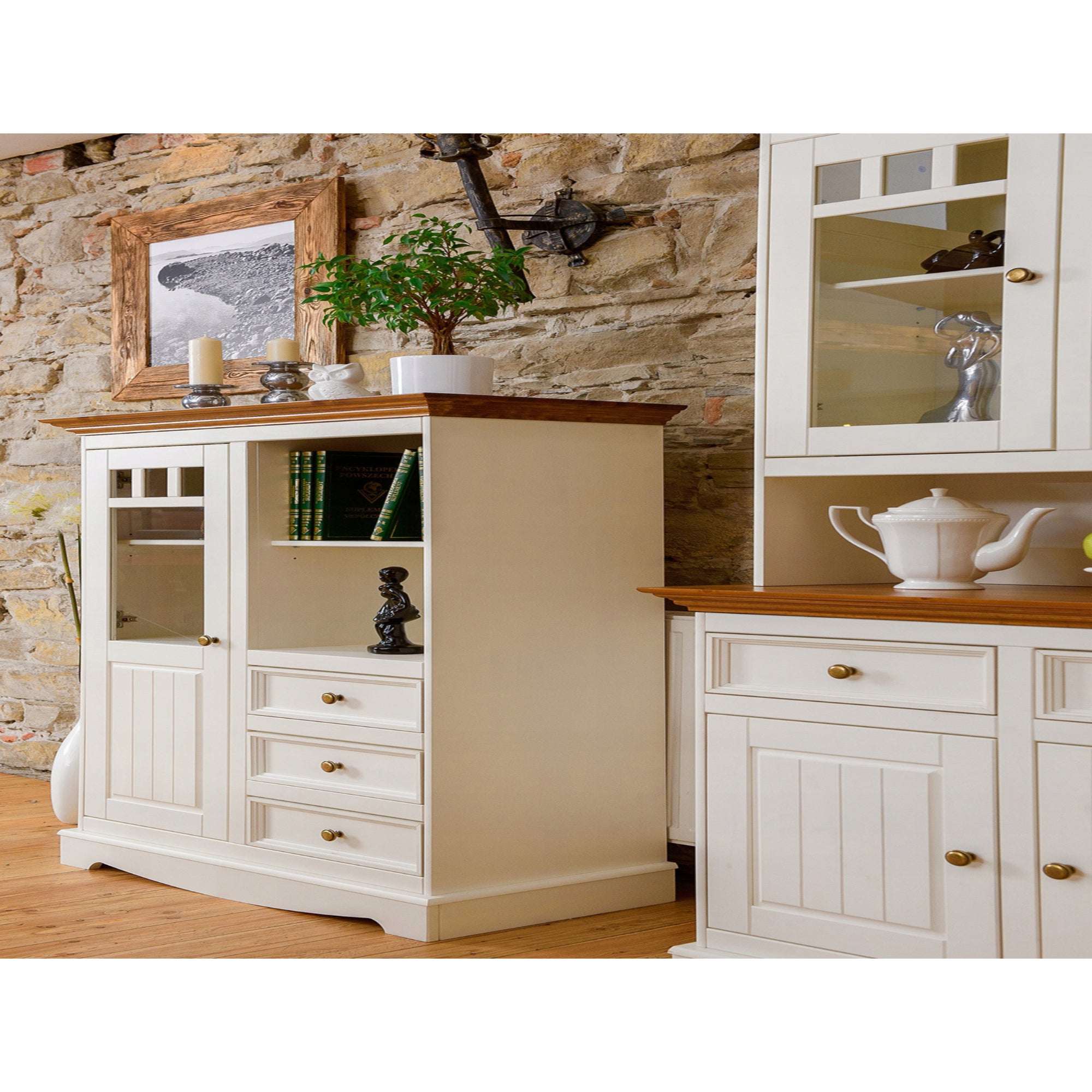 Vitrine Belluno 44x130 cm Material: Massives Kiefernholz
