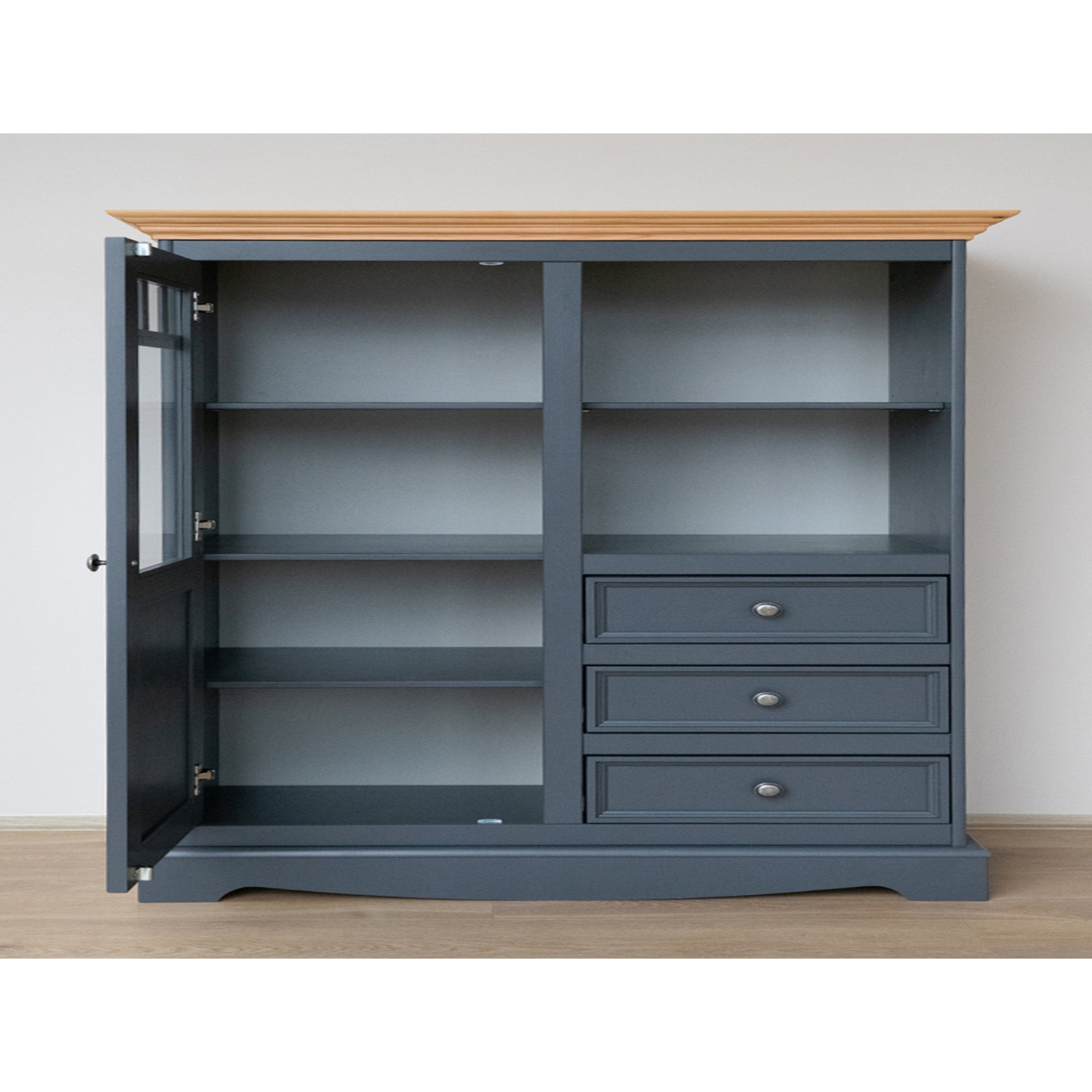 Vitrine Belluno 44,2x130,3 cm Material: Massives Kiefernholz