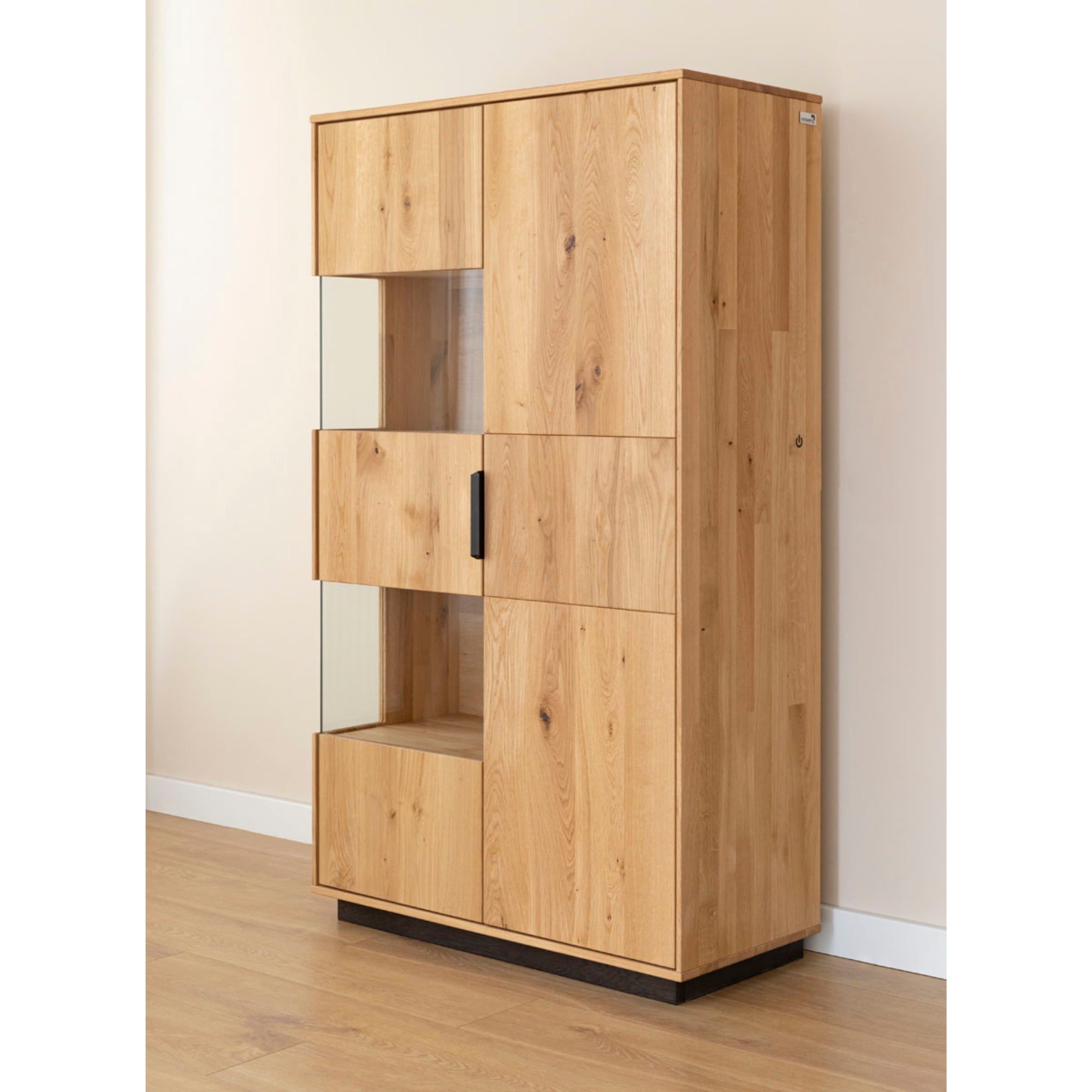 Vitrine Tirano 39x147 cm, Material: Massivholz Eiche