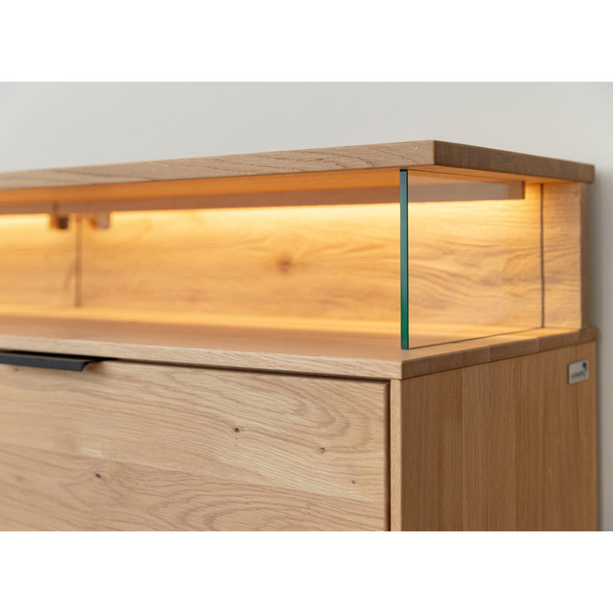 TV Kommode Tirano 200x39 cm, Material: Massivholz Eiche