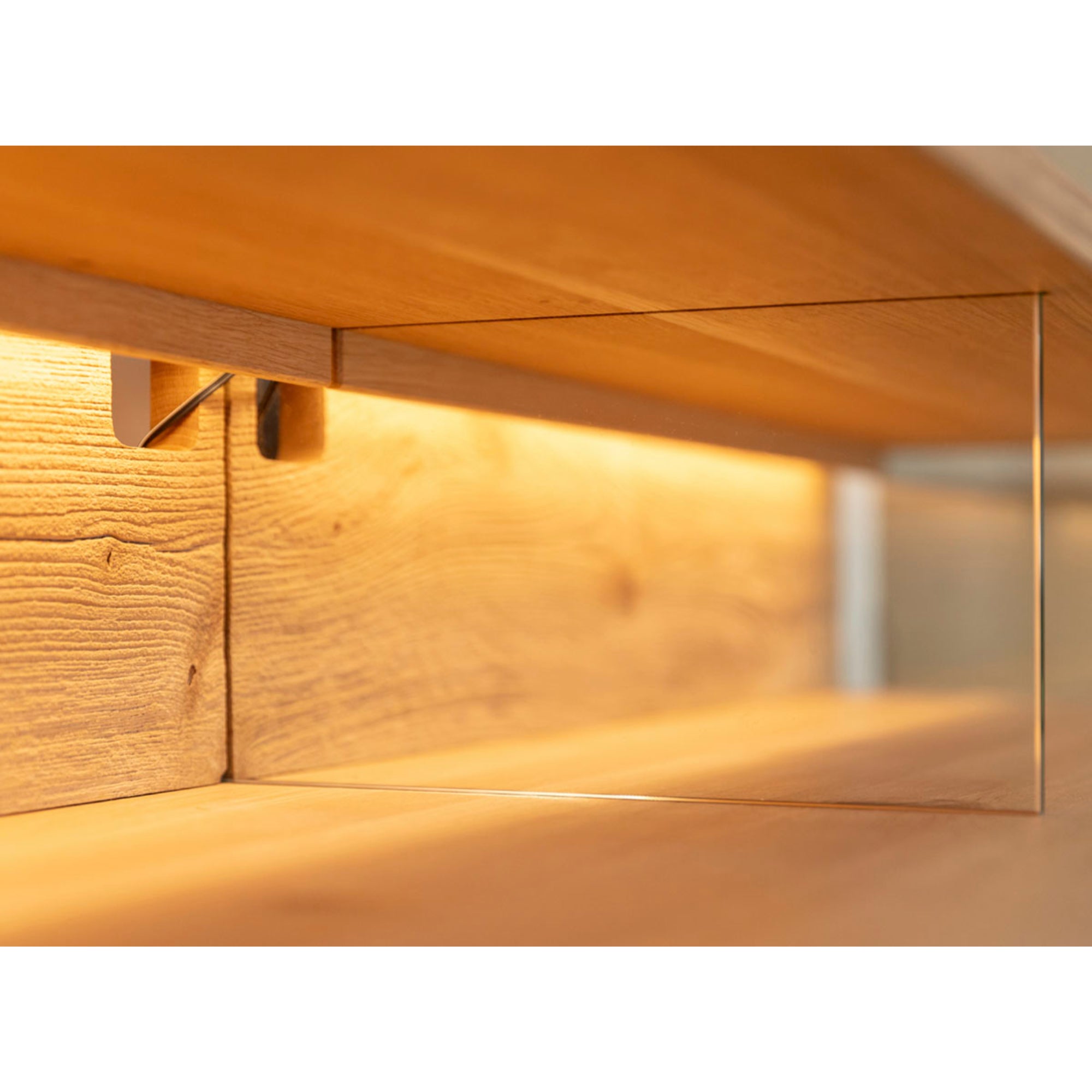 TV Kommode Tirano 200x39 cm, Material: Massivholz Eiche