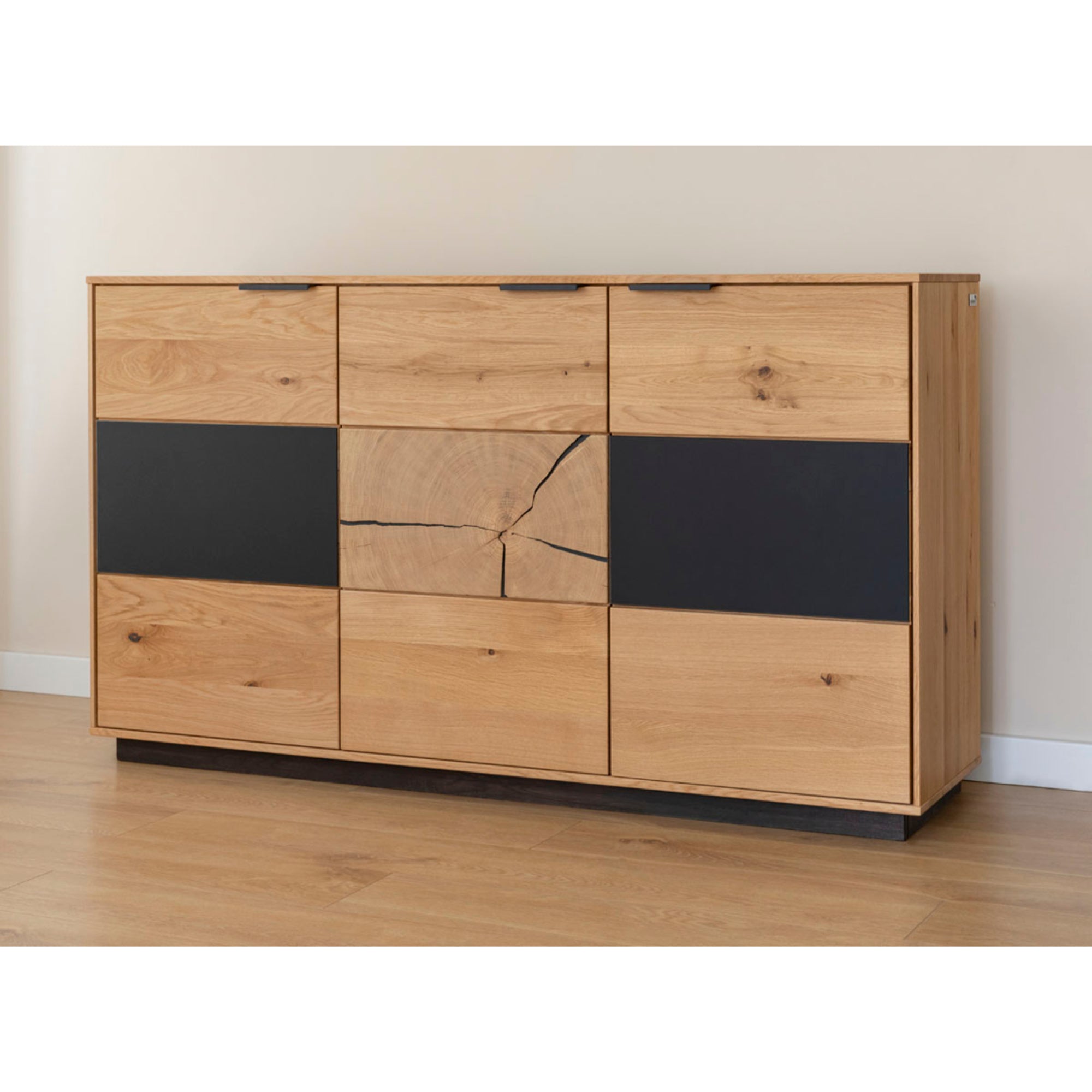 Kommode Tirano 154x39 cm, Material: Massivholz Eiche