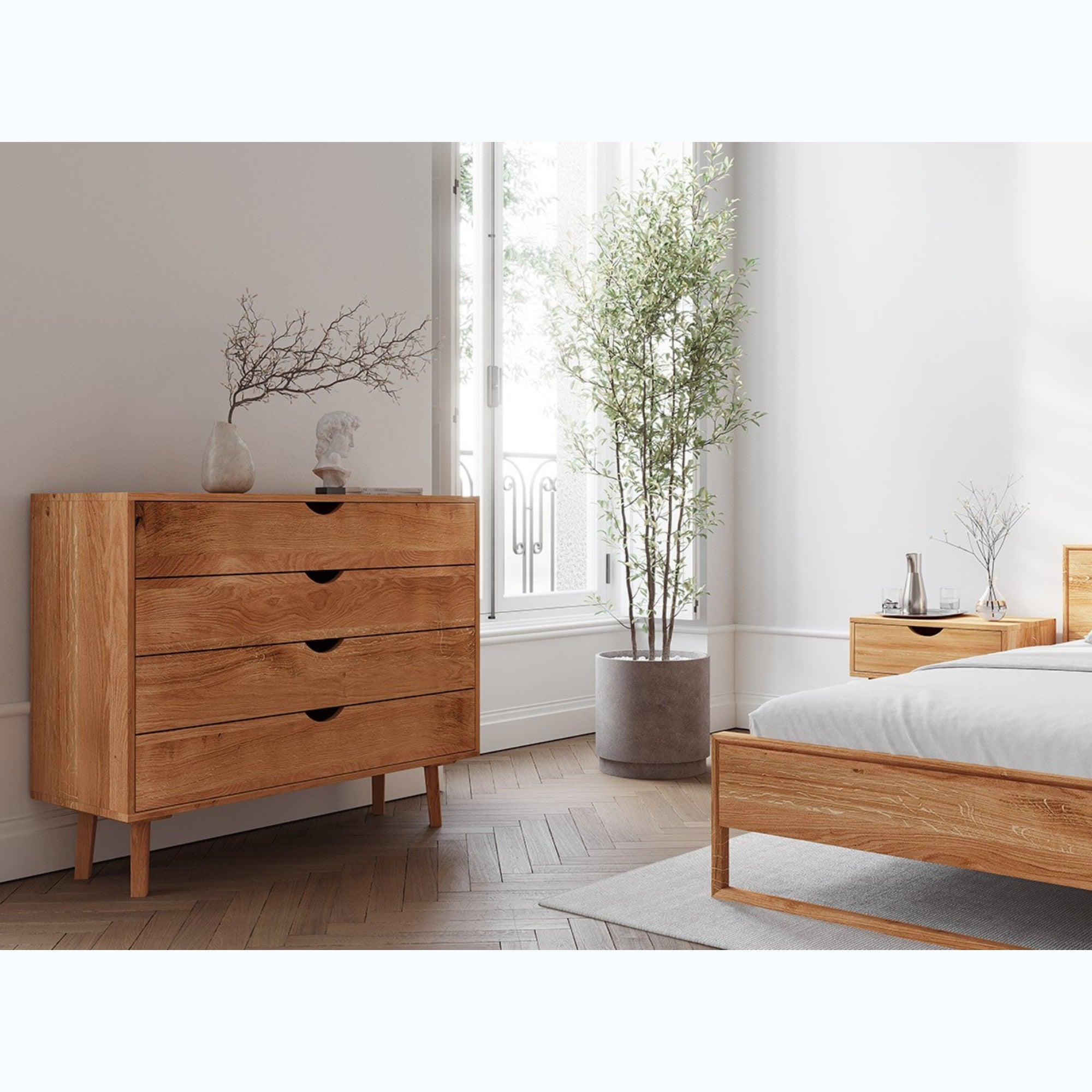 Kommode Simona 110x40 cm, Material: Massivholz Eiche