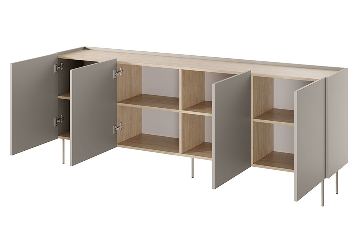 Kommode Desin 220cm, 4 Türen, Material: MDF 