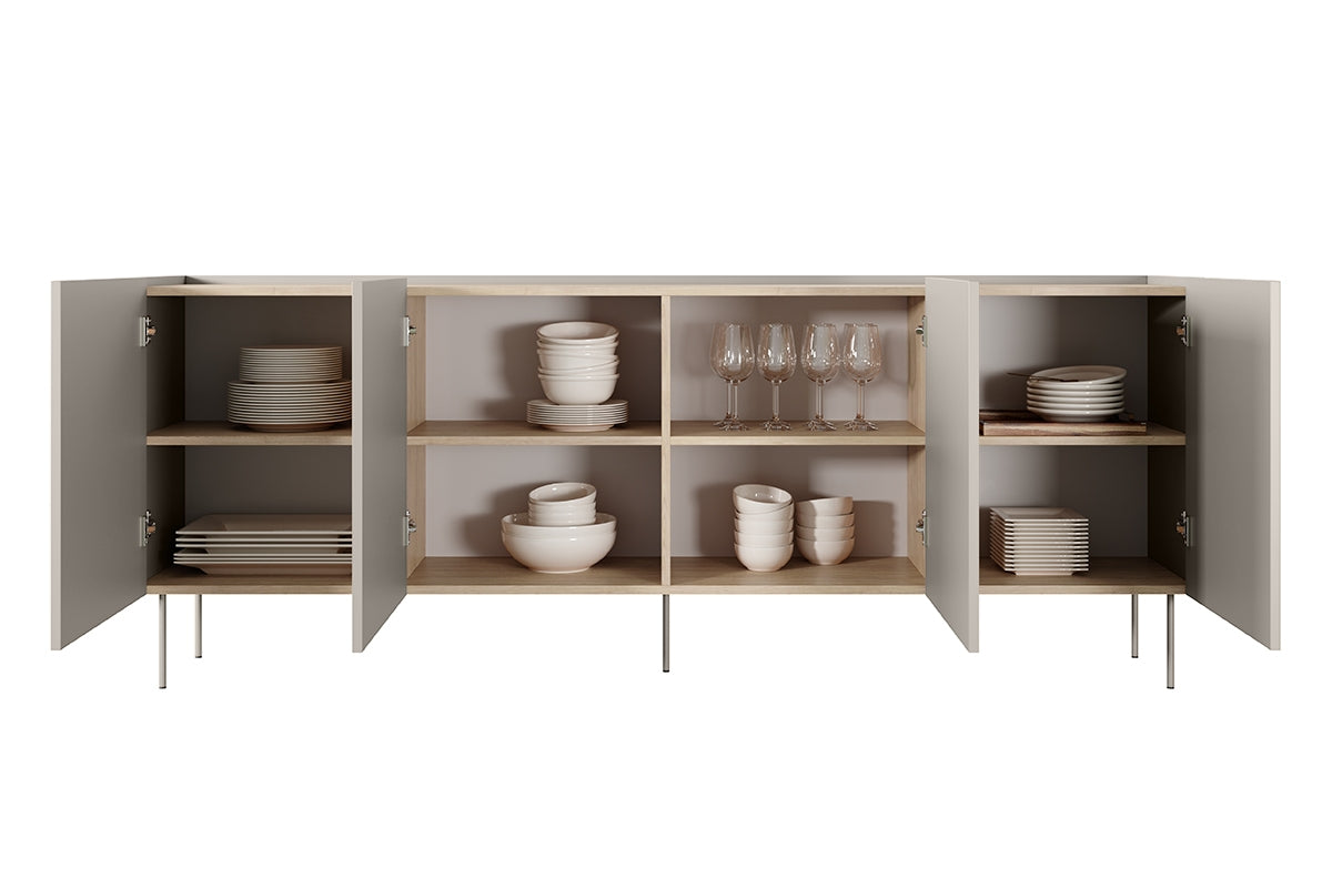 Kommode Desin 220cm, 4 Türen, Material: MDF 