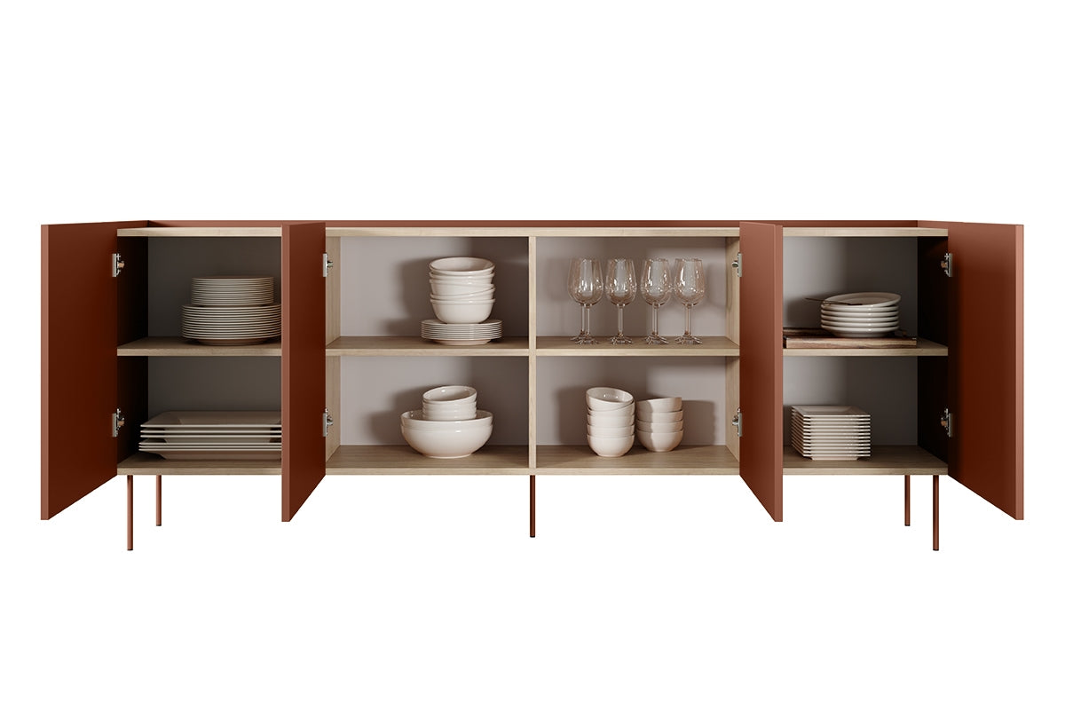 Kommode Desin 220cm, 4 Türen, Material: MDF 