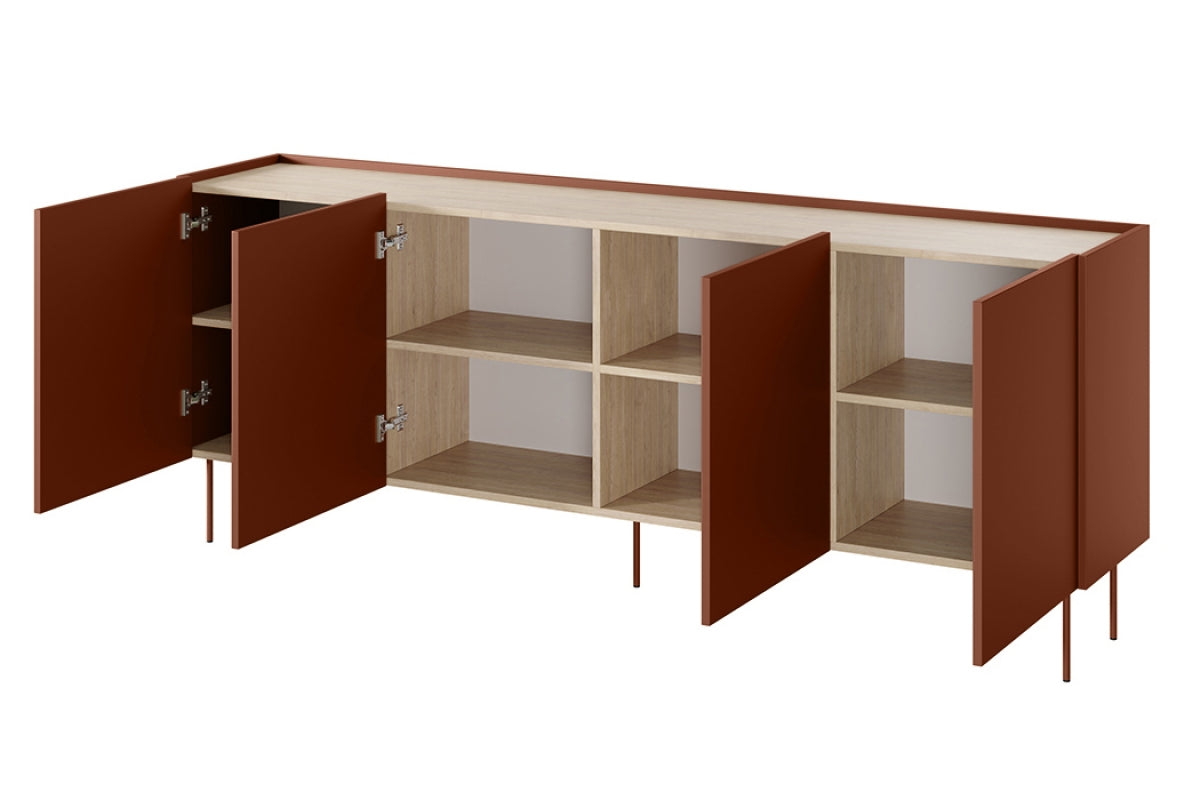 Kommode Desin 220cm, 4 Türen, Material: MDF 