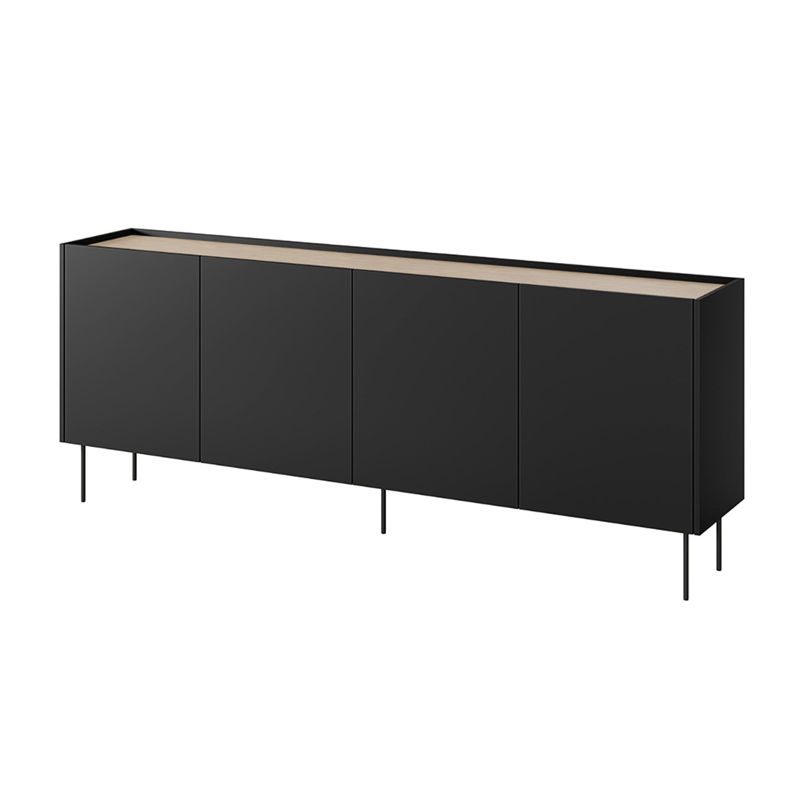 Kommode Desin 220cm, 4 Türen, Material: MDF 