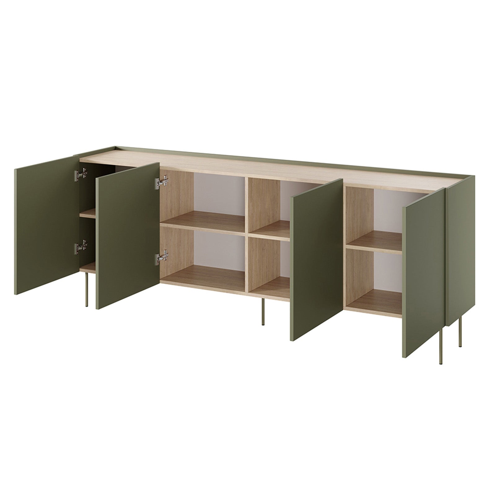 Kommode Desin 220cm, 4 Türen, Material: MDF 
