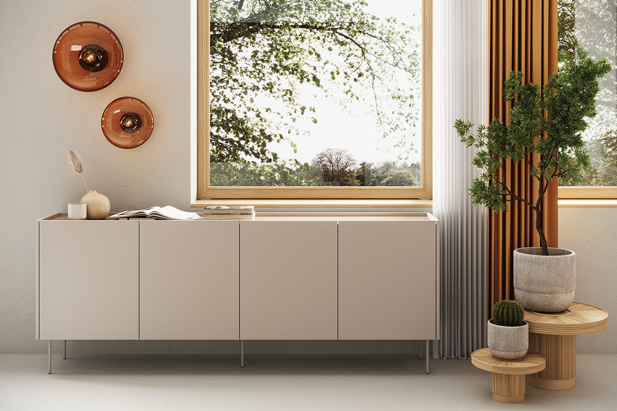 Kommode Desin 220cm, 4 Türen, Material: MDF 