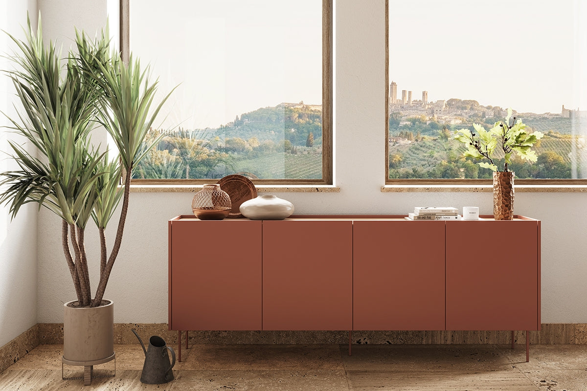 Kommode Desin 220cm, 4 Türen, Material: MDF 