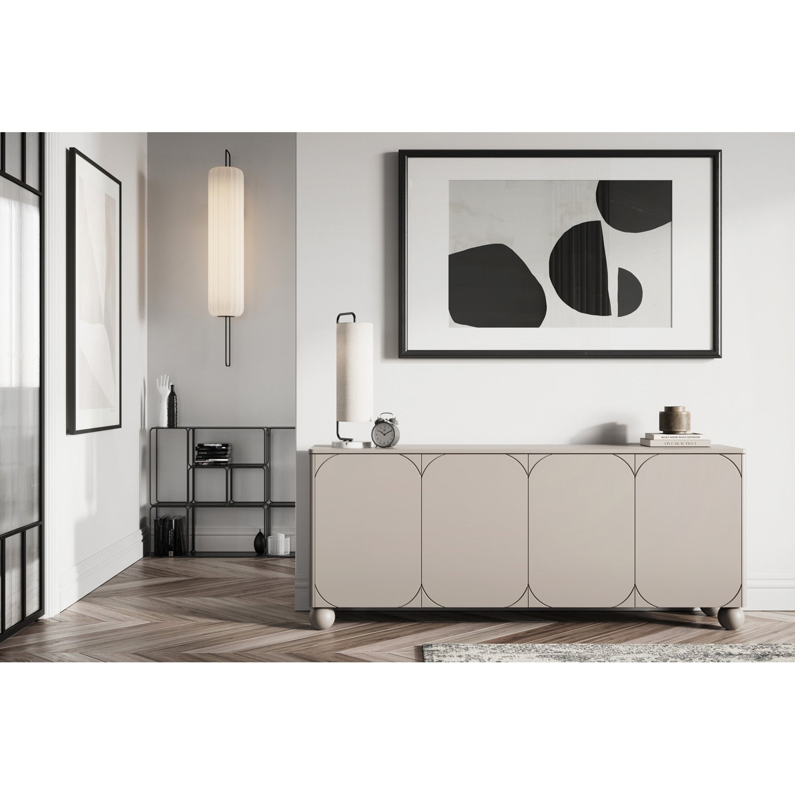 Sonatia Kommode 200cm, 4 Türen und 2 Schubladen, Material: MDF