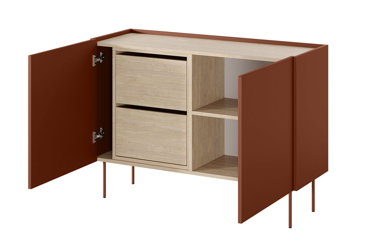 Kommode Desin 120cm, 2 Türen und 2 Schubladen, Material: MDF