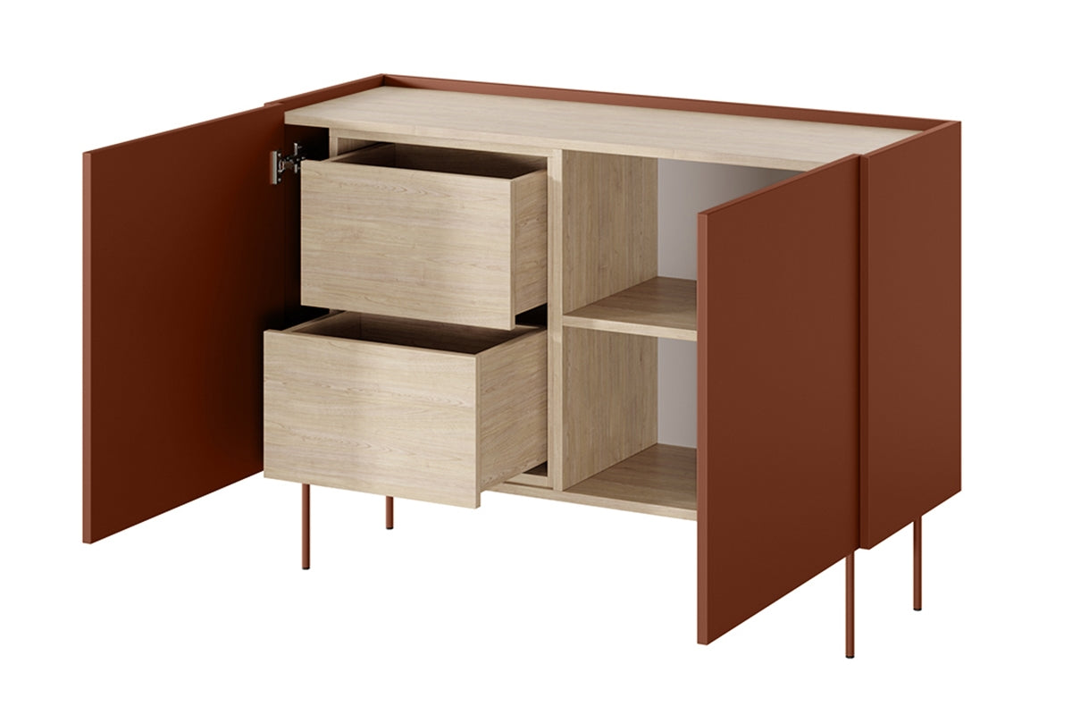 Kommode Desin 120cm, 2 Türen und 2 Schubladen, Material: MDF