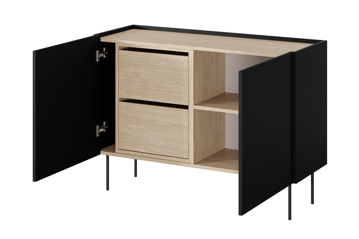 Kommode Desin 120cm, 2 Türen und 2 Schubladen, Material: MDF