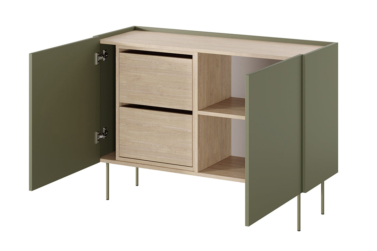Kommode Desin 120cm, 2 Türen und 2 Schubladen, Material: MDF
