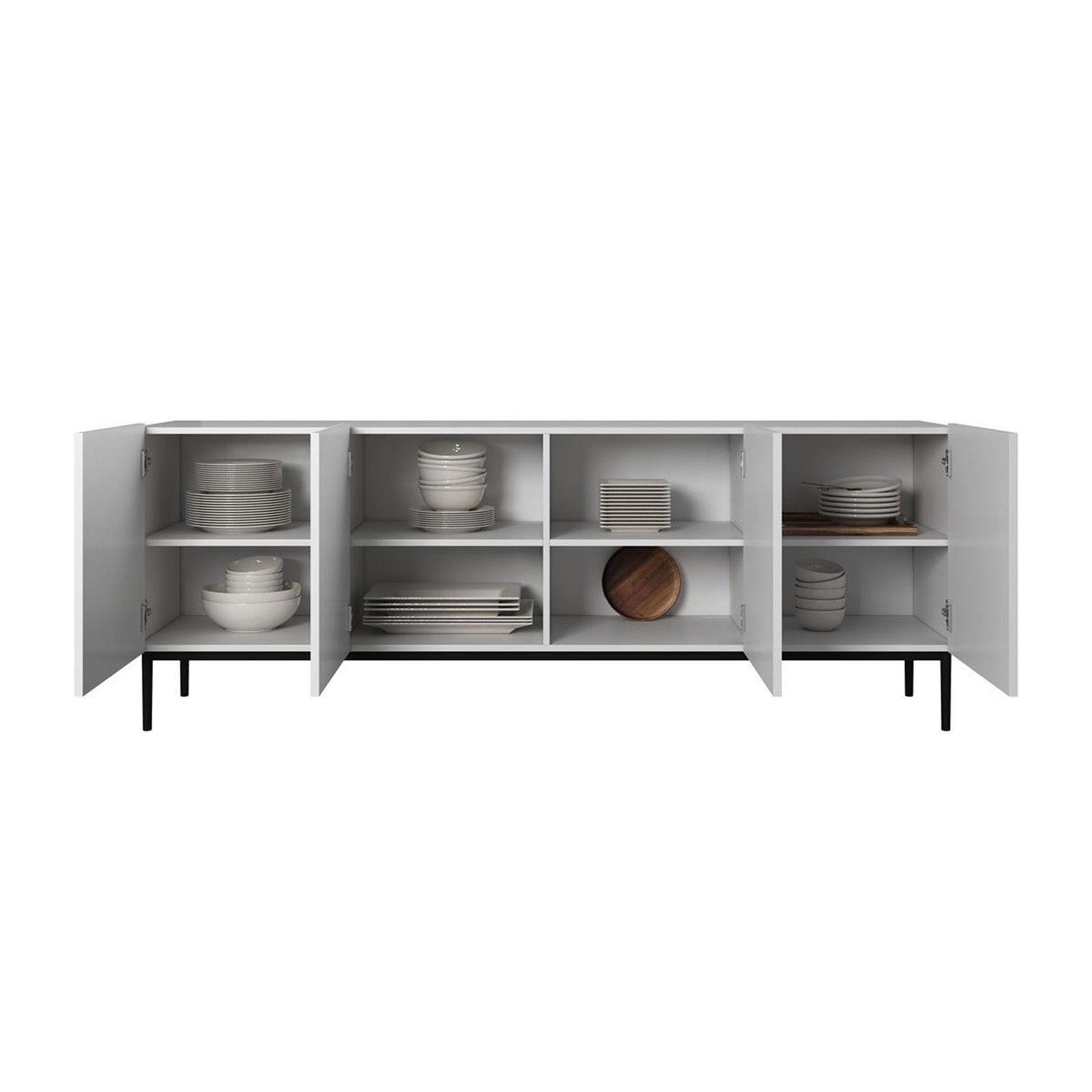 Kommode Nicole 200cm, 4 Türen, Material: MDF 