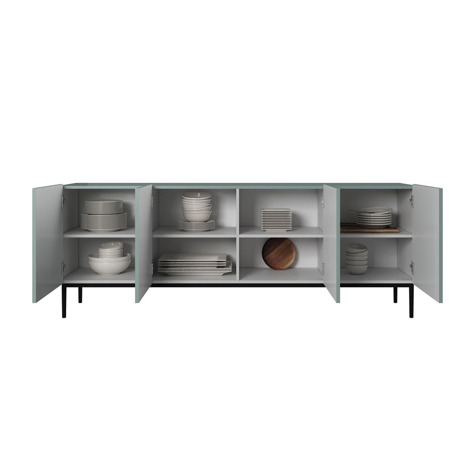 Kommode Nicole 200cm, 4 Türen, Material: MDF 