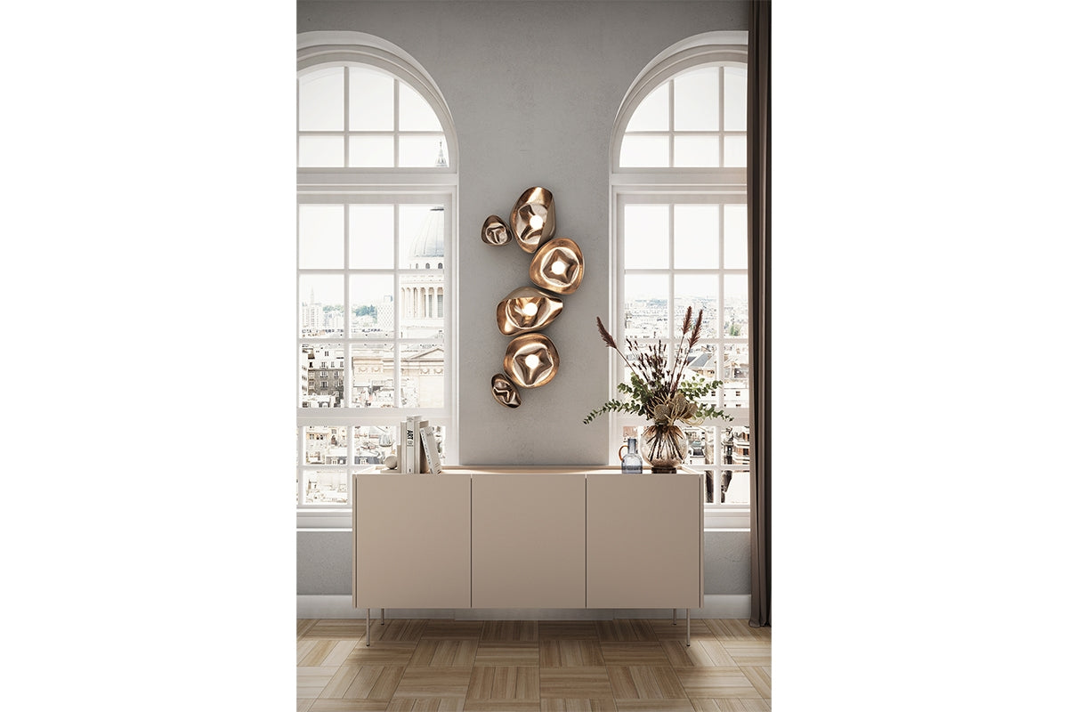 Kommode Desin 170cm, 3 Türen und 2 Schubladen, Material: MDF