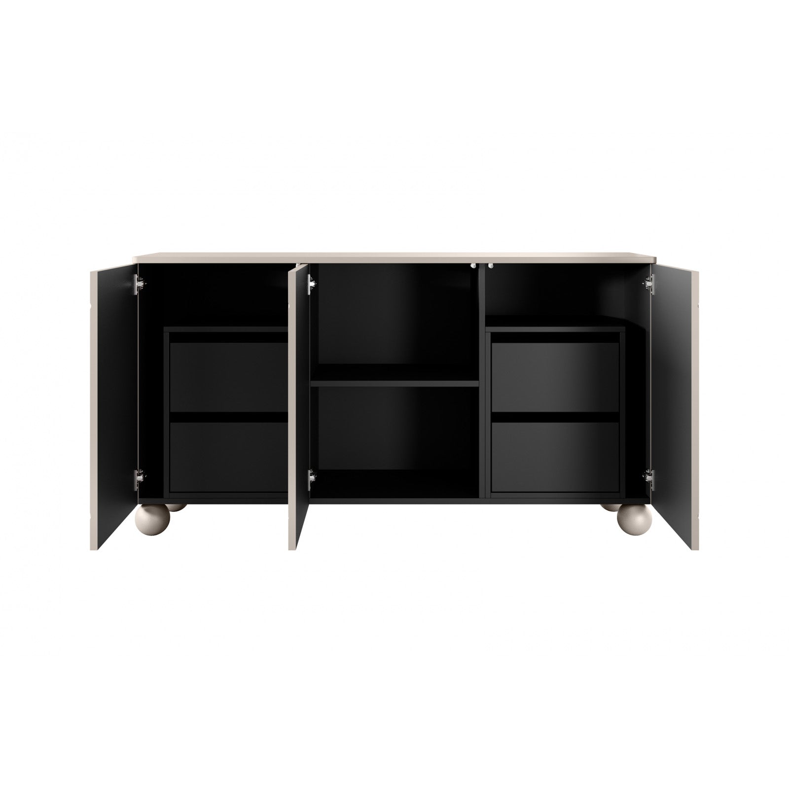 Sonatia Kommode 150cm, 3 Türen und 4 Schubladen, Material: MDF