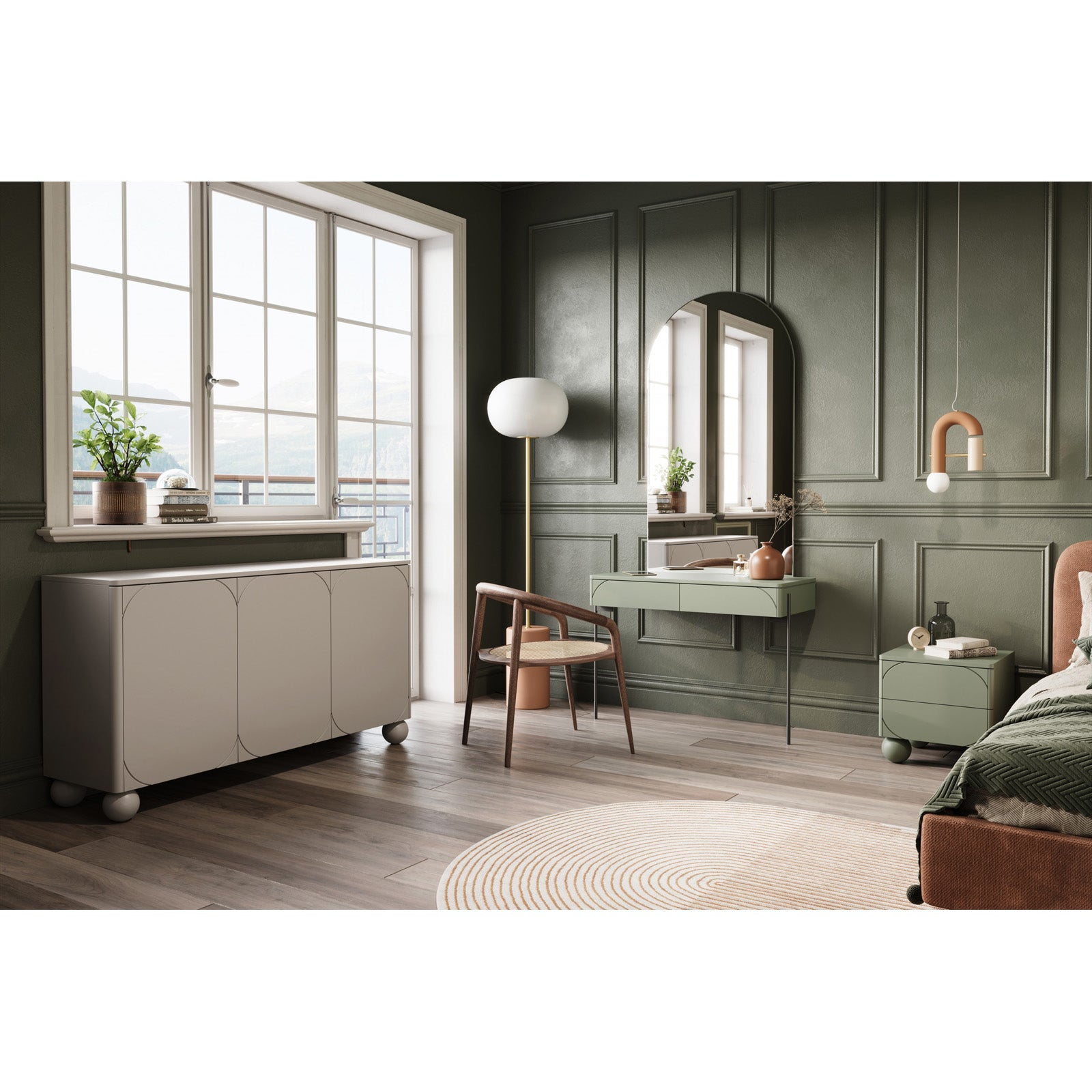 Sonatia Kommode 150cm, 3 Türen und 2 Schubladen, Material: MDF