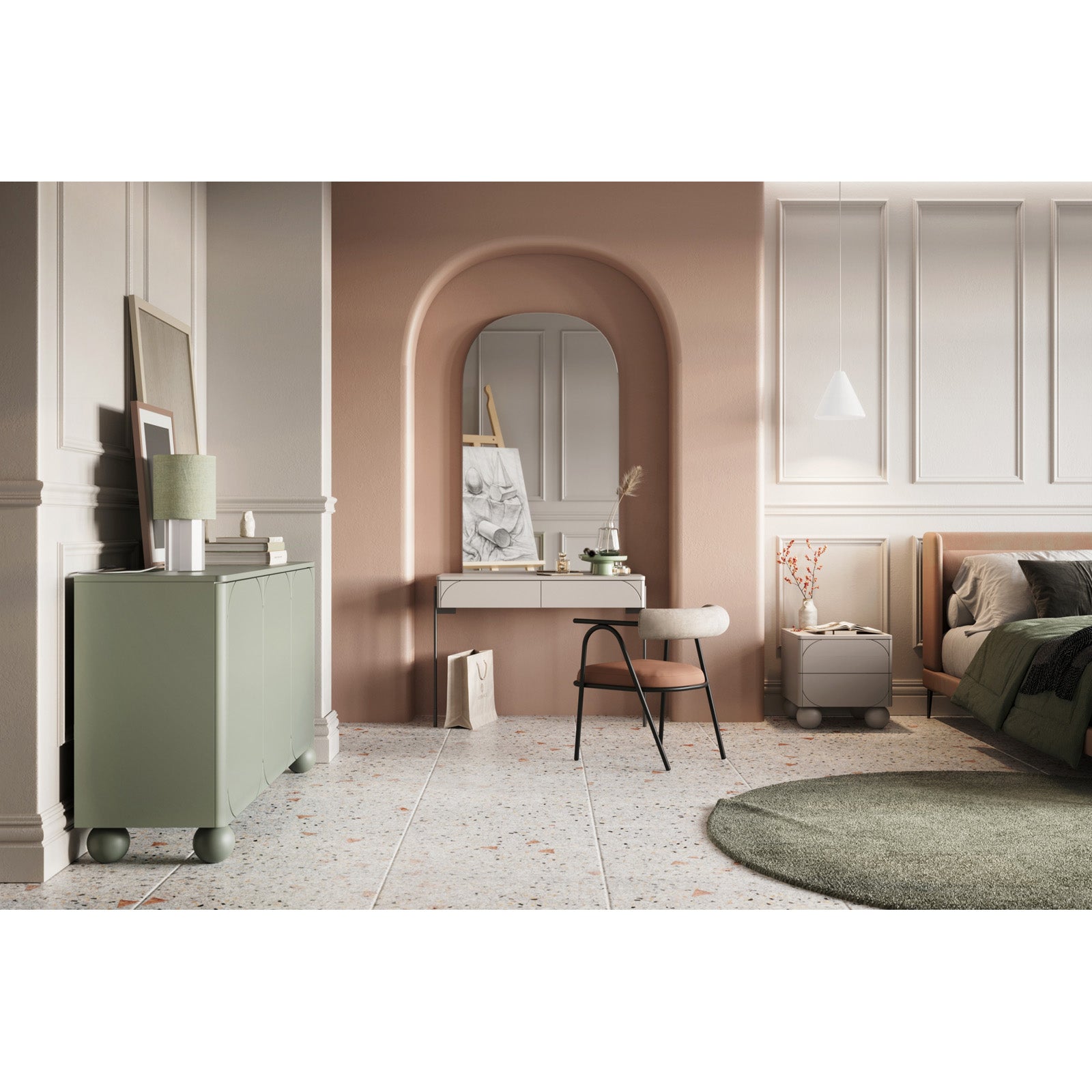 Sonatia Kommode 150cm, 3 Türen und 2 Schubladen, Material: MDF