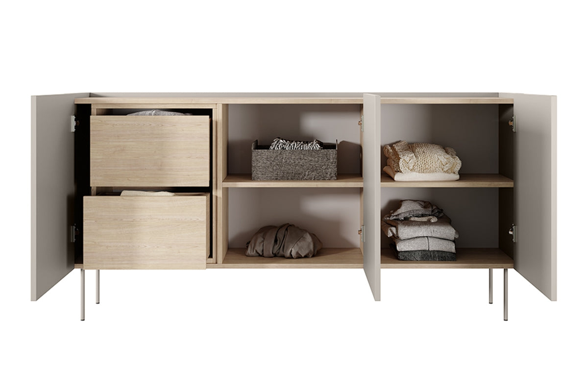 Kommode Desin 170cm, 3 Türen und 2 Schubladen, Material: MDF