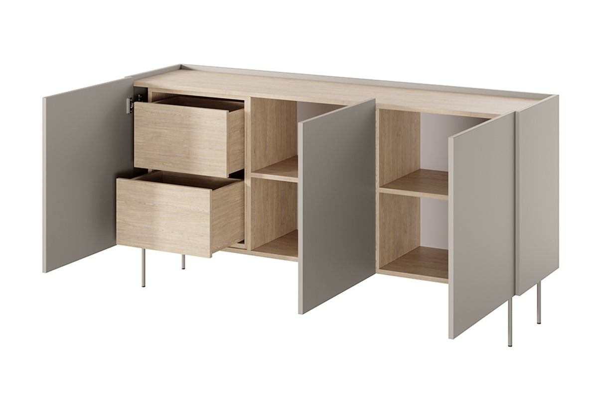 Kommode Desin 170cm, 3 Türen und 2 Schubladen, Material: MDF